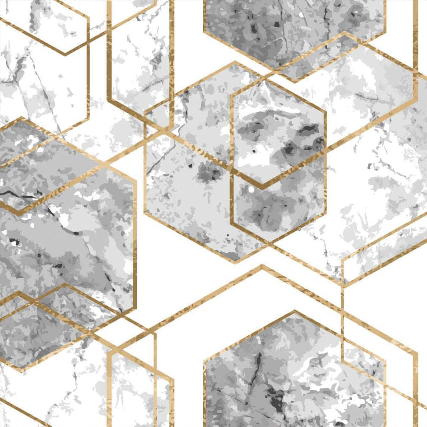 Image of Pringo 1000 cm x 45 cm Waterproof Decorative Vinyl Wallpaper (White, Gold)