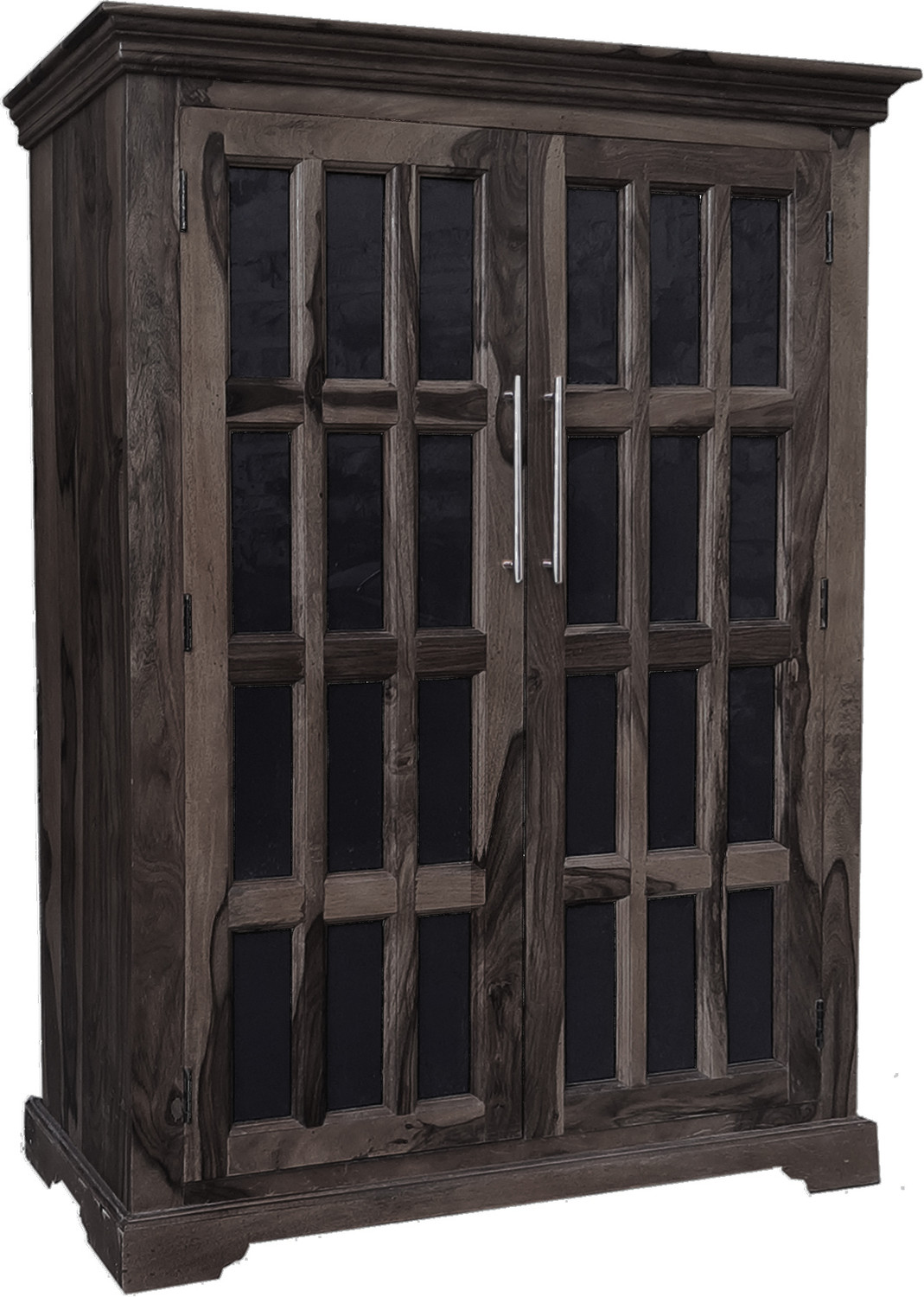 Image of THE ATTIC Solid Wood 2 Door Wardrobe (Finish Color - Walnut Medium, Pre-assembled)