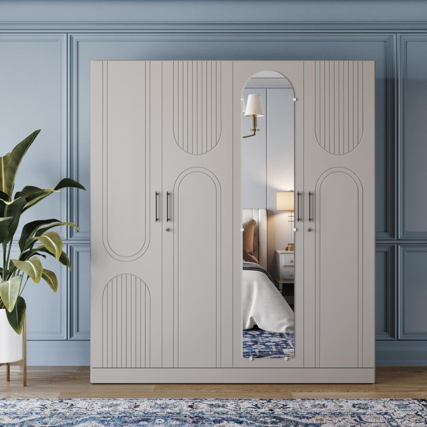 Wakefit Tyrian Engineered Wood 4 Door Wardrobe