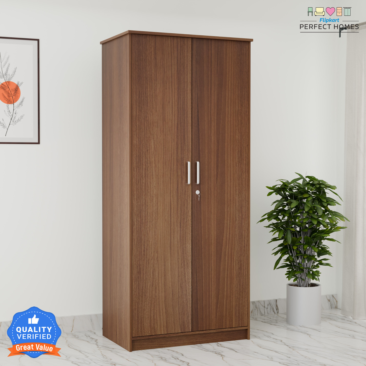 Flipkart Perfect Homes Julian 2 Door Engineered Wood Wardrobe - Image 1