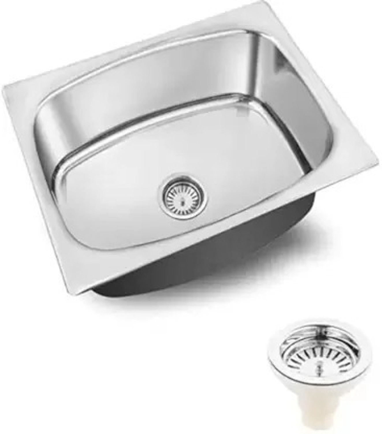 Image of Prestige HANDMADE KITCHEN TAPHOLE SINK 45 inch X 20 inch X 10 inch INCH DOUBLE BOWL SOUND-PROOF 304 Grade Handmade 45 inch X 20 inch X 10 inch Kitchen Taphole Sink Double Bowl Vessel Sink (Silver)