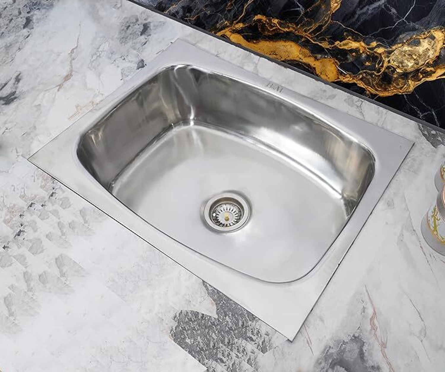 Image of HouseX Premium Single bowl sink 18 inchx16 inchx10 inch KS-109 Vessel Sink (Steel)