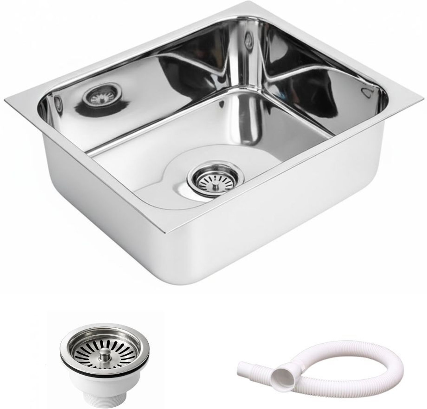 Image of HouseX Premium Single bowl sink 18 inchx16 inchx10 inch KS-109 Vessel Sink (Steel)