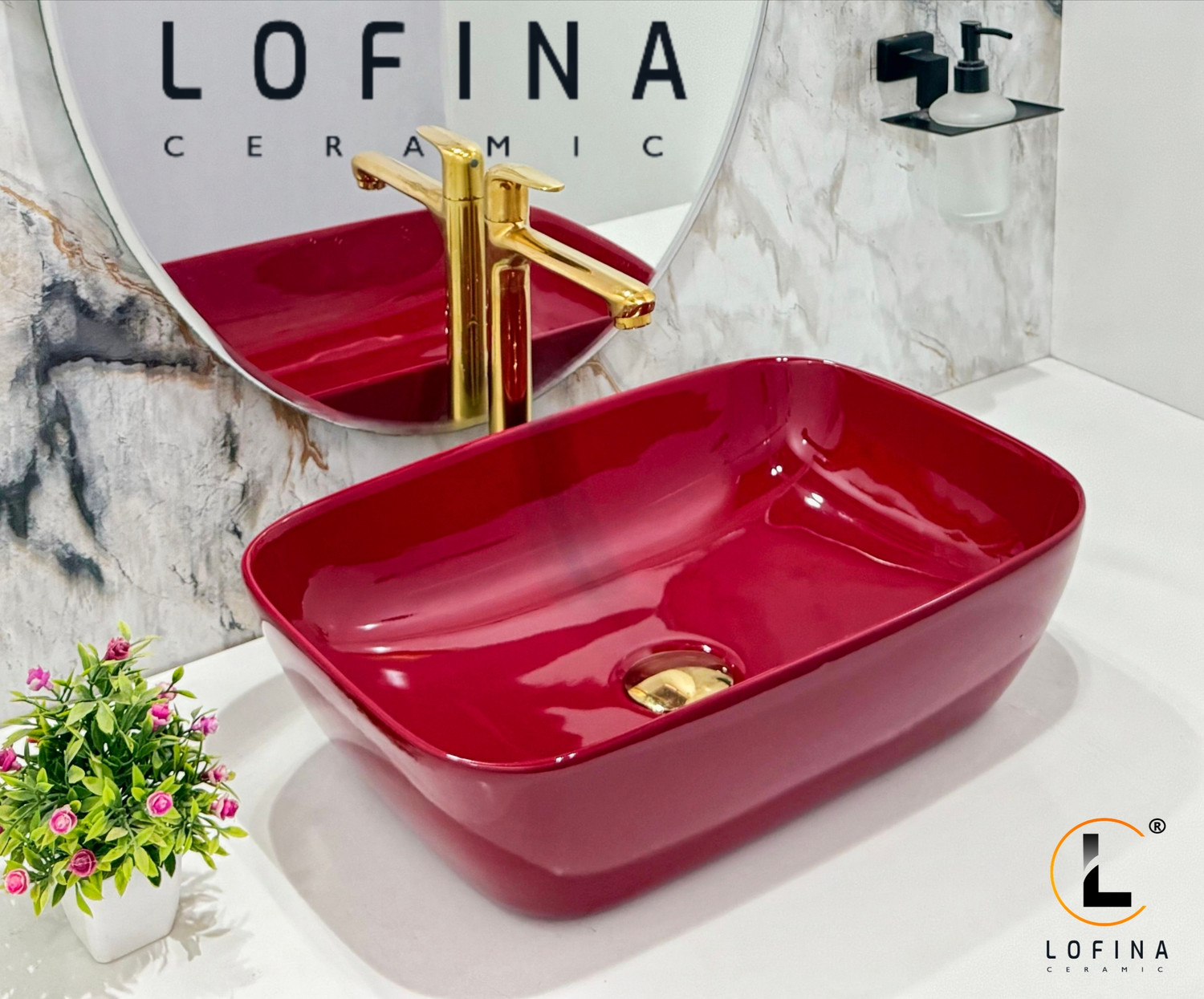 Image of AFINA INDUSTRIES Premium Designer Table Top Counter Top Very Stylish Ceramic Wash Basin AL1036 Very Stylish Bathroom Ceramic Glossy Wash Basin Table Top Basin Table Top Basin (RICH GOLD BLUE)