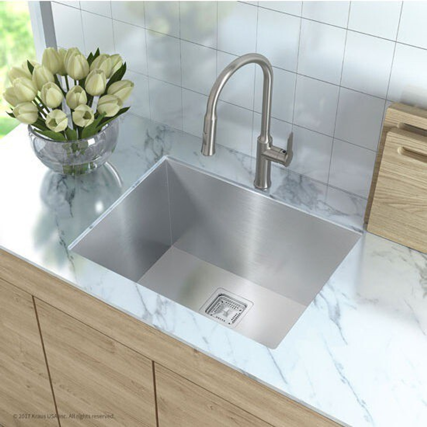 Image of Flipkart SmartBuy HANDMADE KITCHEN SINK 24 inch X 18 inch X 10 inch INCH SINGLE BOWL SOUND-PROOF MATT FINISH Premium Quality Silver MG 12 Vessel Sink (Silver)