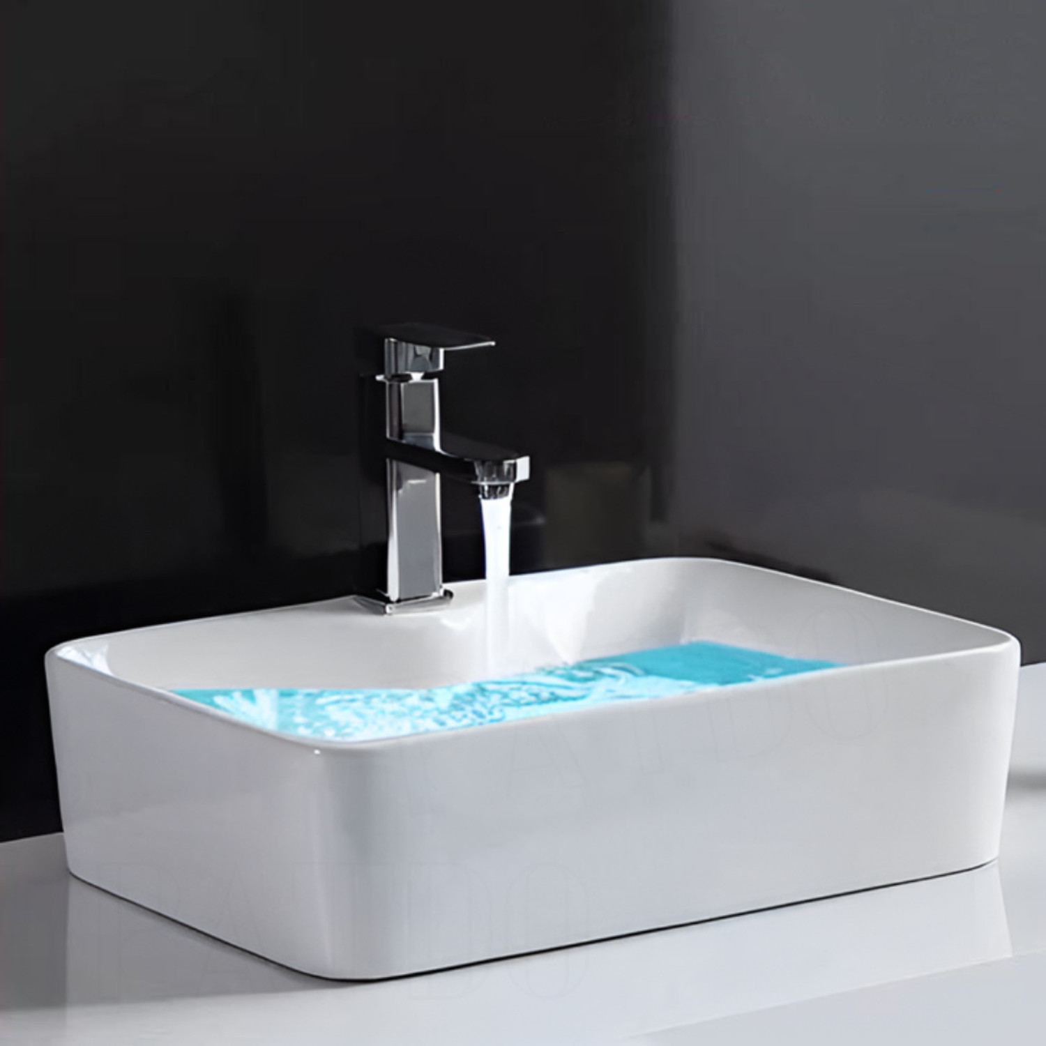Image of Flipkart SmartBuy TT-22 Premium Grade Ceramic's White Table Top Wash Basin Table Top Basin (Glossy White)