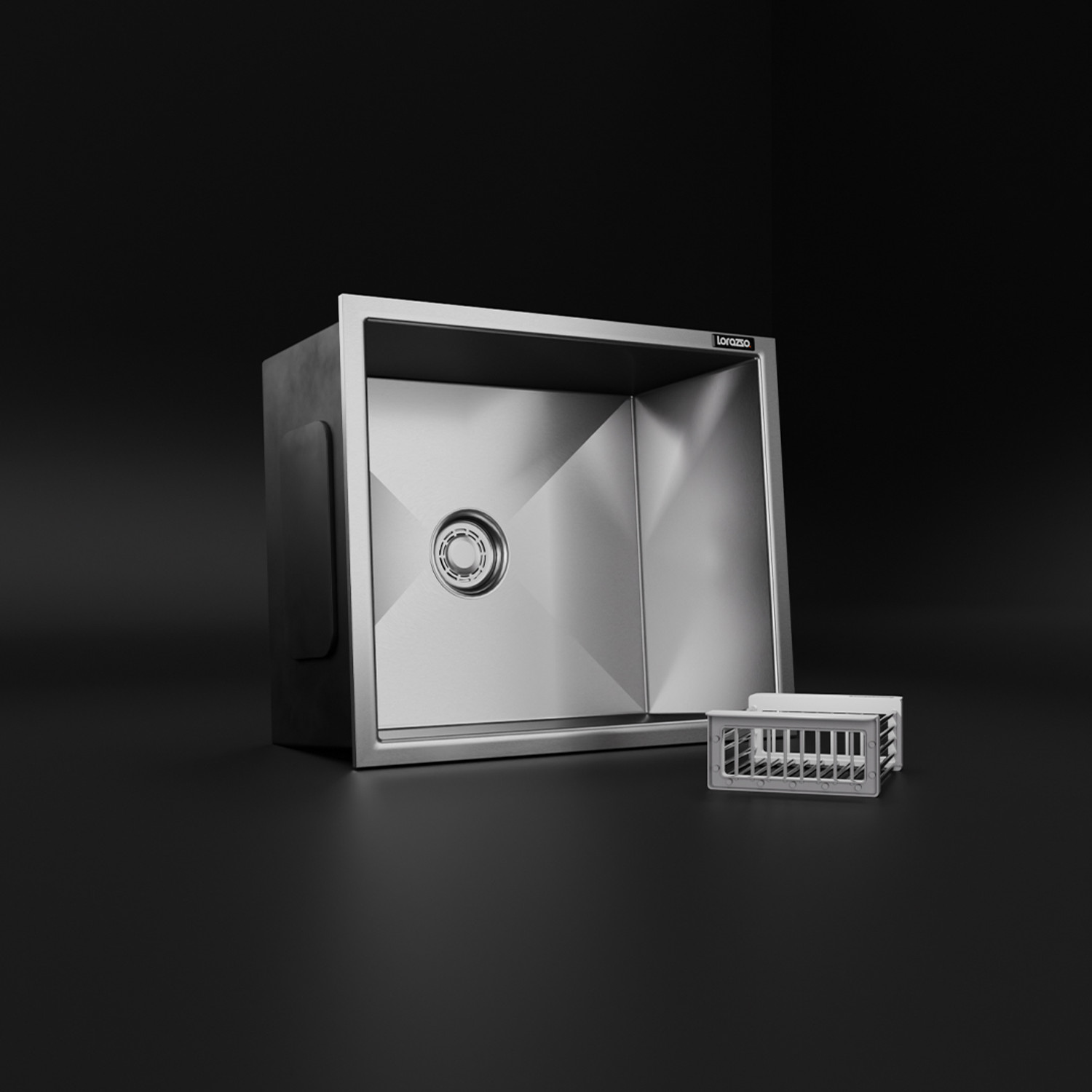 Image of Prestige (24 inchX18 inchX10 inch) Stainless steel 'Square Bowl' kitchen sink (Single Bowl) (Black) Vessel Sink (Black)