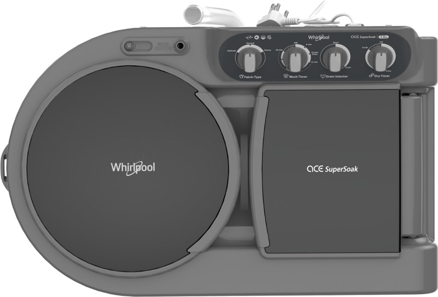 Image of Whirlpool 7.5 kg Semi Automatic Top Load Grey (30273)
