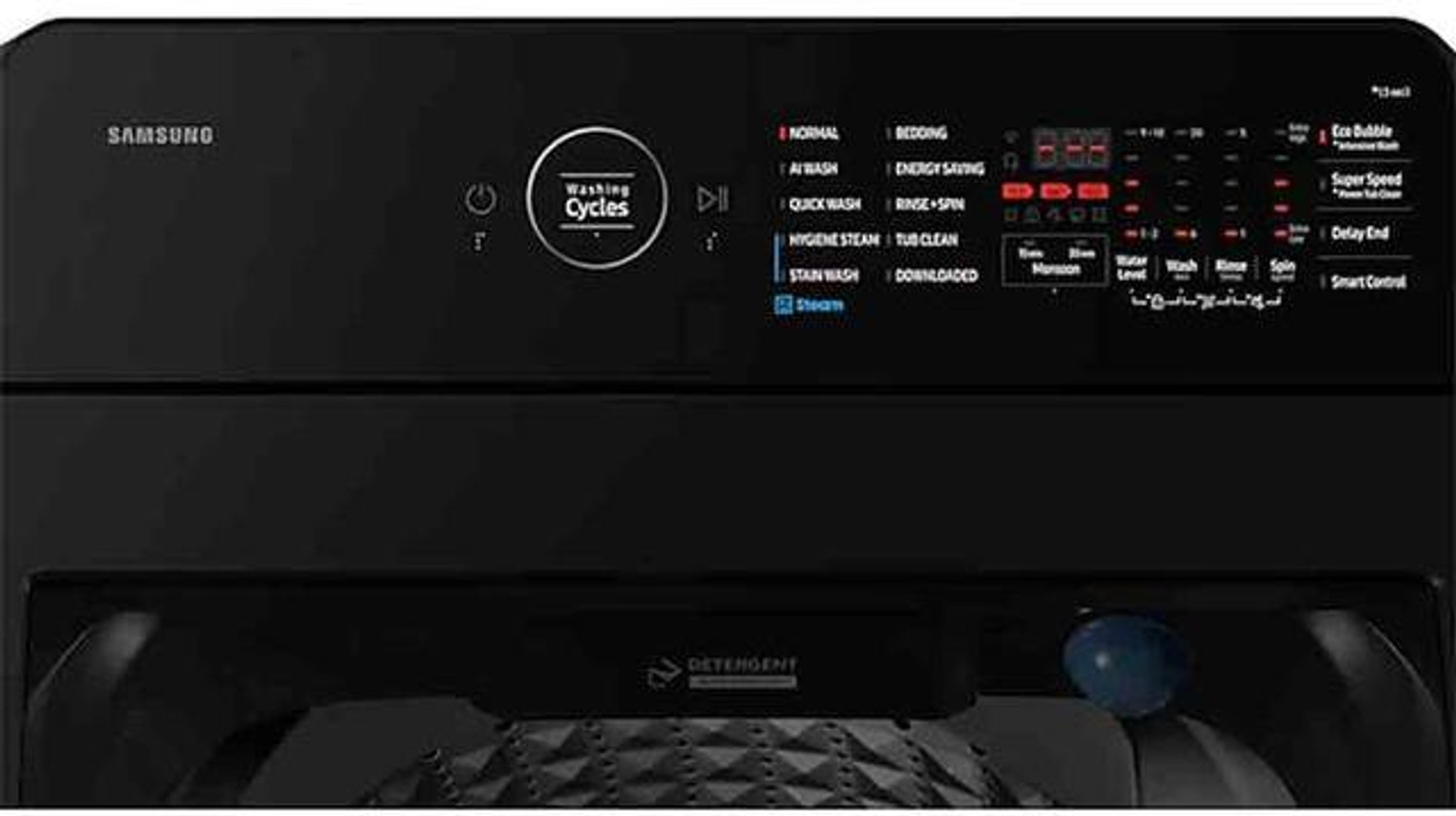Image of Samsung 10 Kg Fully Automatic Top Load with In-built Heater Black (WA80F10B3BTL)