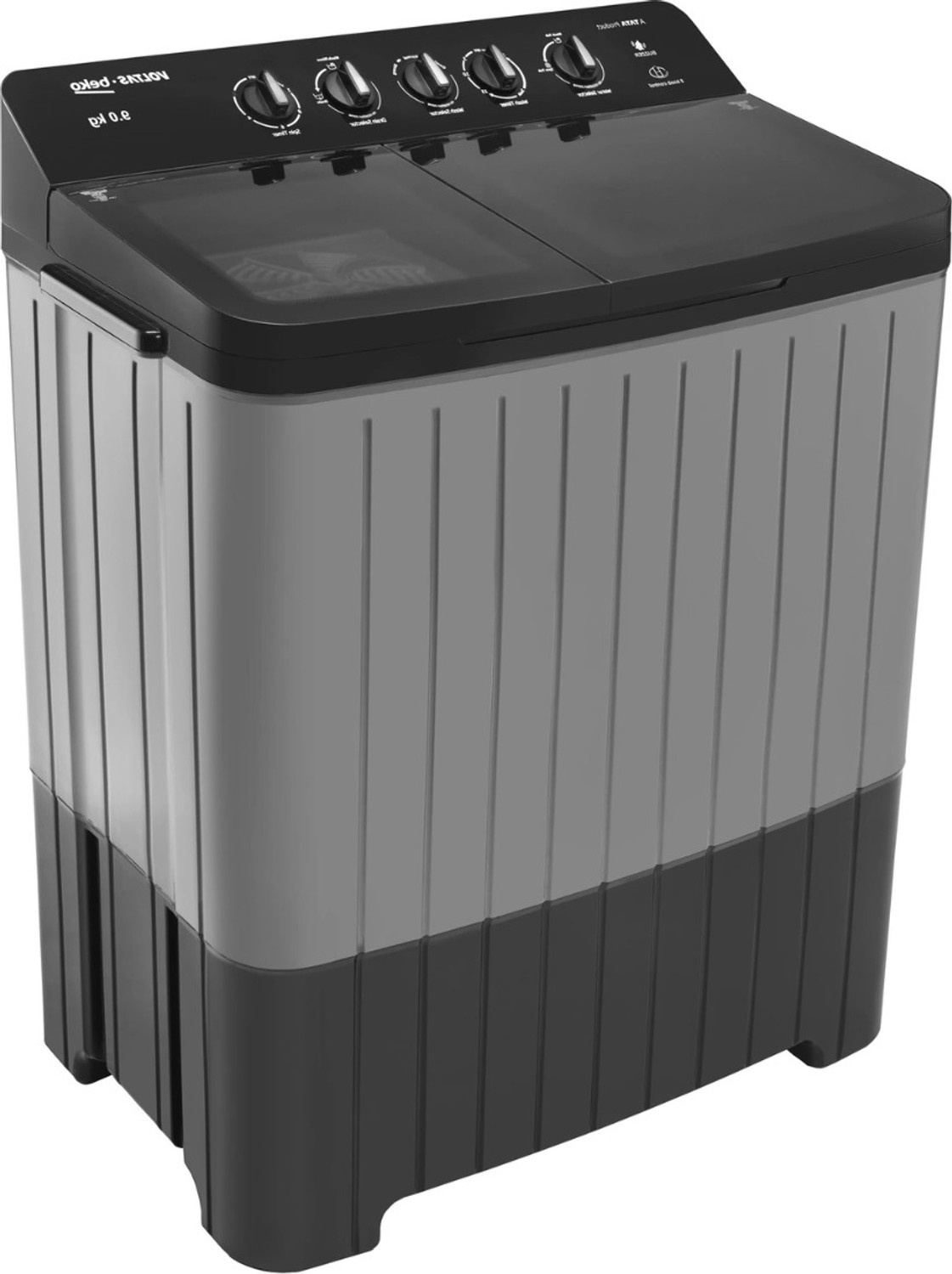 Image of Voltas Beko 9 kg Semi Automatic Top Load Grey, Black (WTT90UHA /OK5B1B1S)