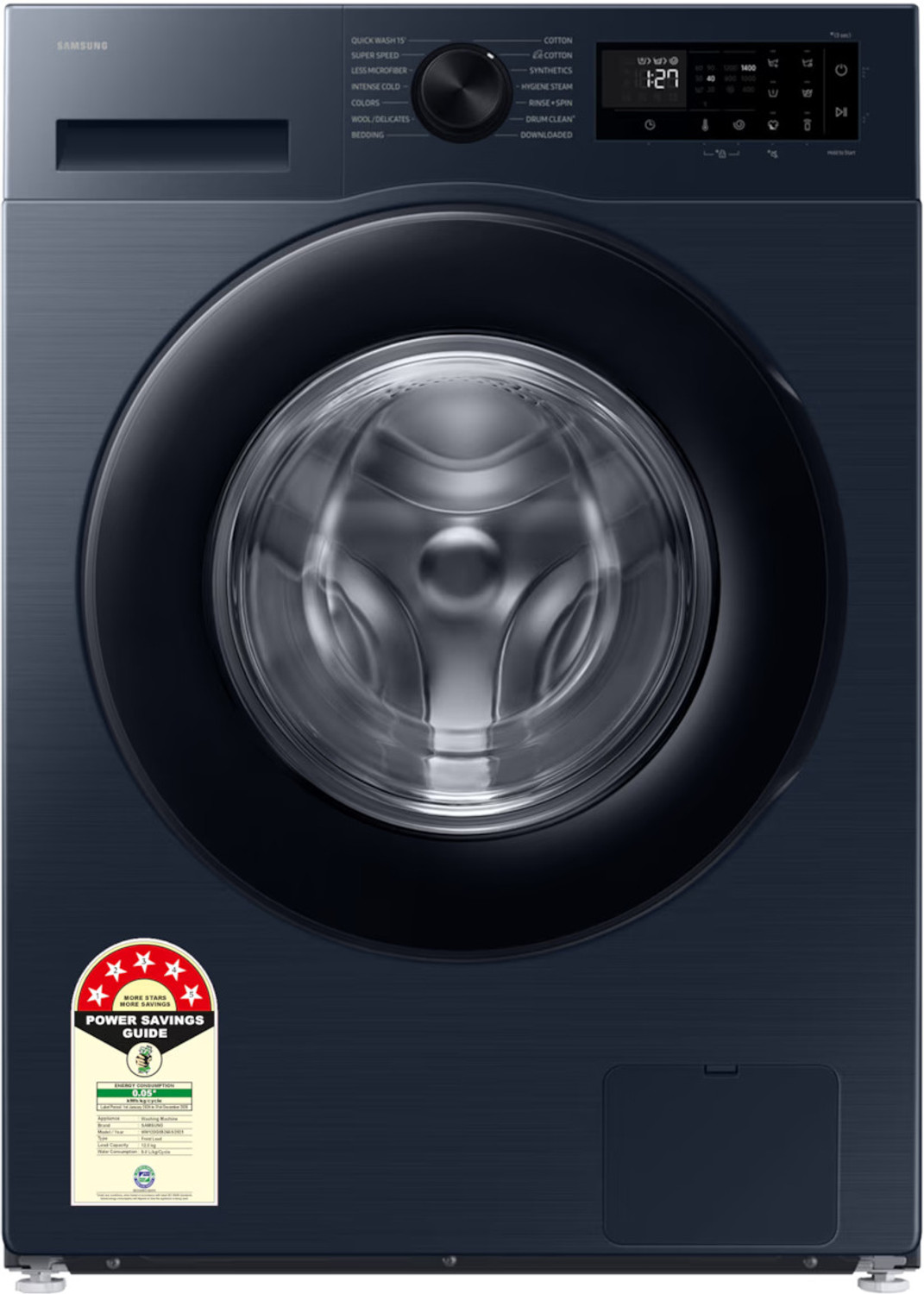 Image of Samsung 12 kg Fully Automatic Front Load with In-built Heater Blue (WW12DG5B24AS)