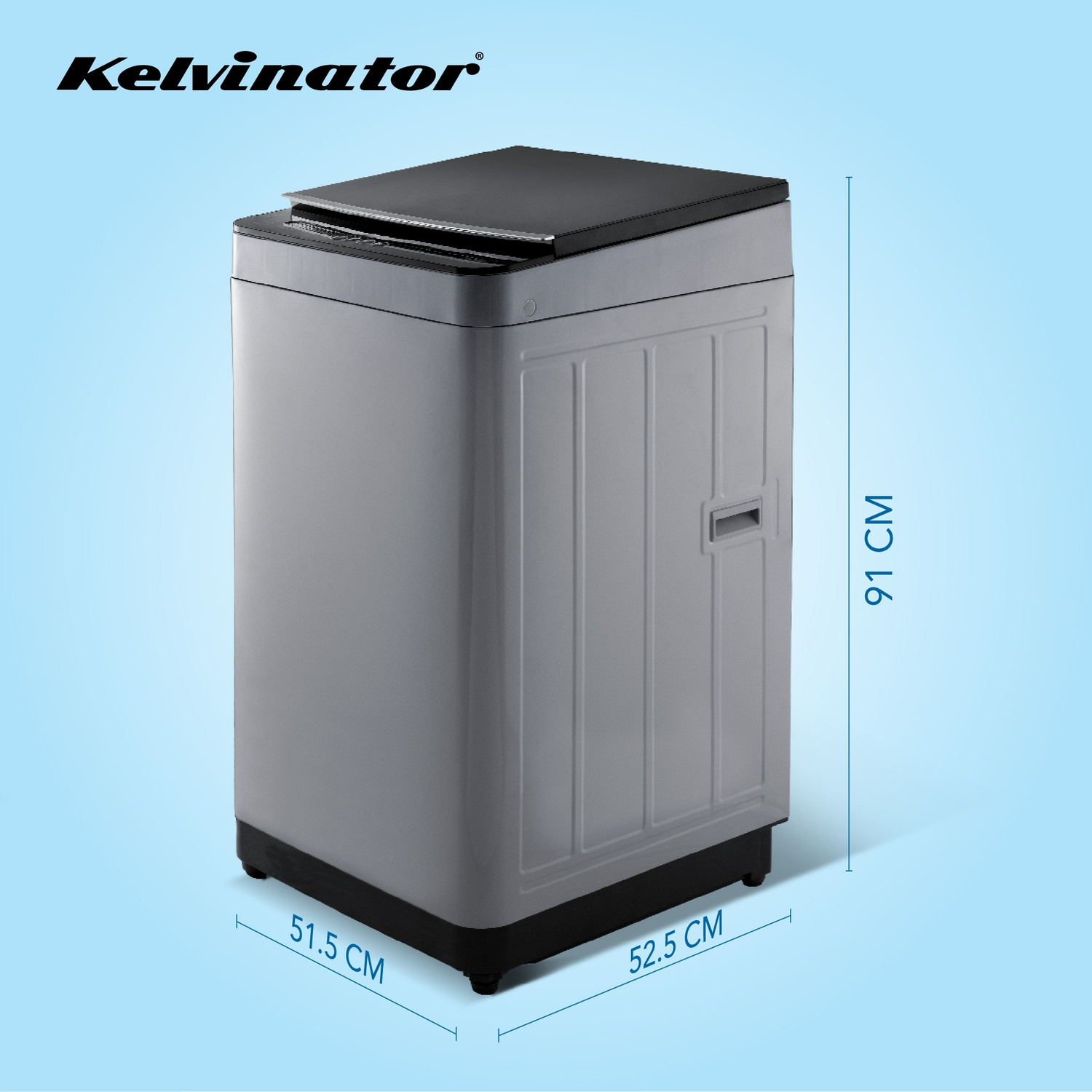 Image of Kelvinator 7.5 kg Fully Automatic Top Load Grey (7.5 Kg Fully Automatic Top Load Washing Machine, KWT-N75ETSSN)