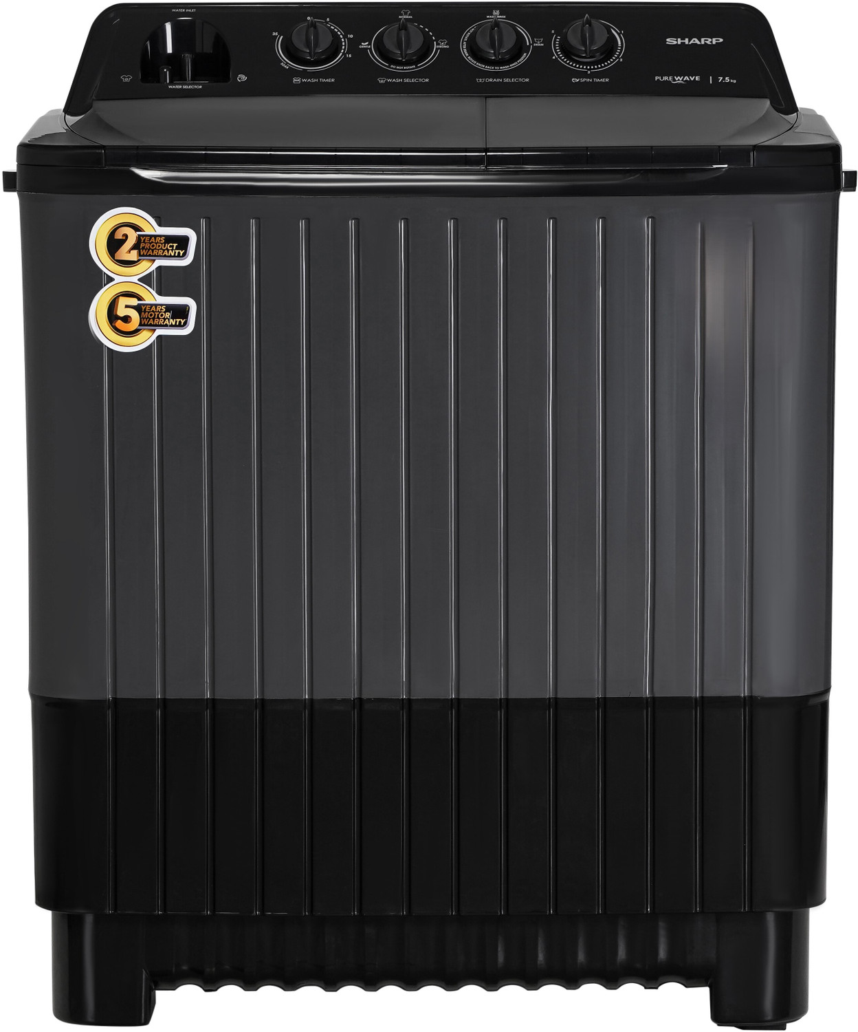 Image of Uniboom 6.5 kg Semi Automatic Top Load Grey, White (UBSA-65VR-WG)