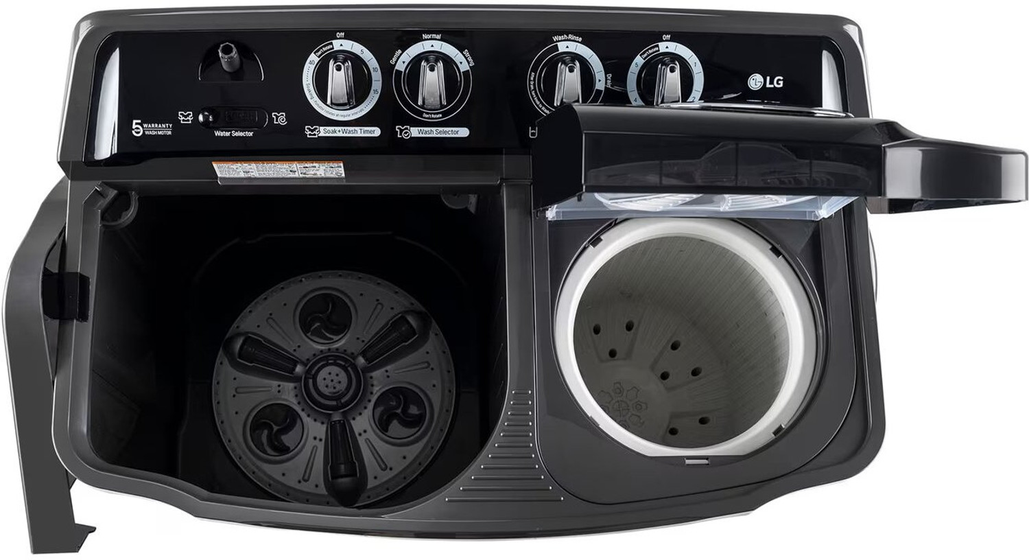 Image of LG 8 kg Semi Automatic Top Load Black (P8015SKAZ)