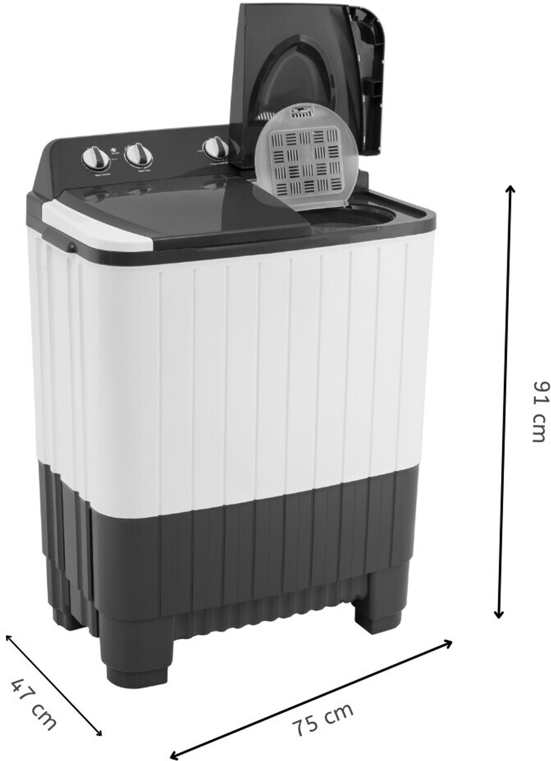 Image of Uniboom 6.5 kg Semi Automatic Top Load Grey, White (UBSA-65VR-WG)