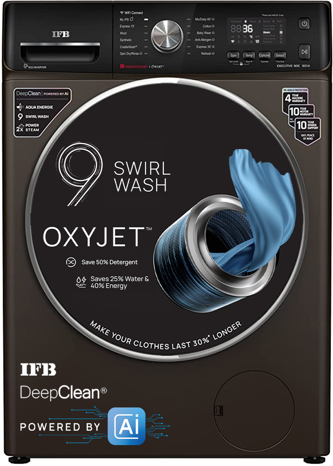 Image of IFB 6 kg Fully Automatic Front Load with In-built Heater Black, White (DIVA AQUA BXS 6010)