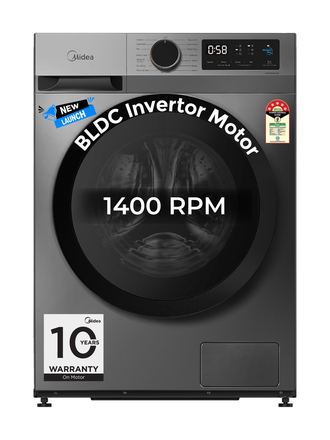 Midea 7 kg Fully Automatic Front Load Washing Machine with In-built Heater Grey Price in India - Buy Midea 7 kg Fully Automatic Front Load Washing Machine with In-built Heater Grey online at Flipkart.com