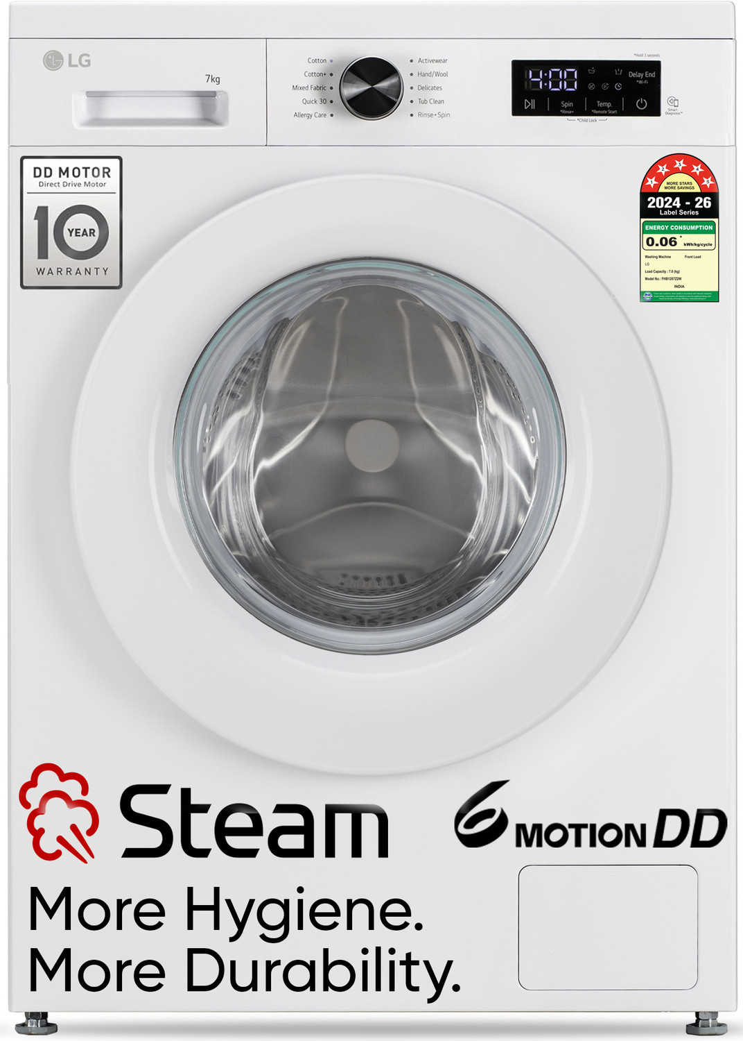 Image of Samsung 12 kg Fully Automatic Front Load with In-built Heater Blue (WW12DG5B24AS)