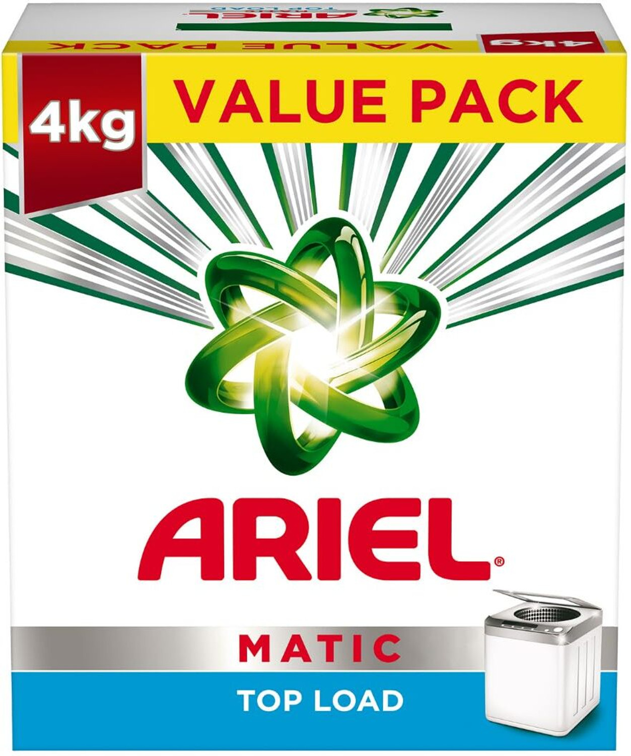 Image of Ariel Front Load - 4Kg + 2Kg free | Removes 100 Tough Stains in 1 wash Detergent Powder (Fresh) (4 kg)