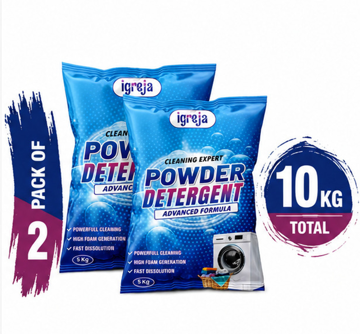 IGREJA Cleaning Expert High Foam Detergent Powder 10 kg Detergent Powder 10 kg...