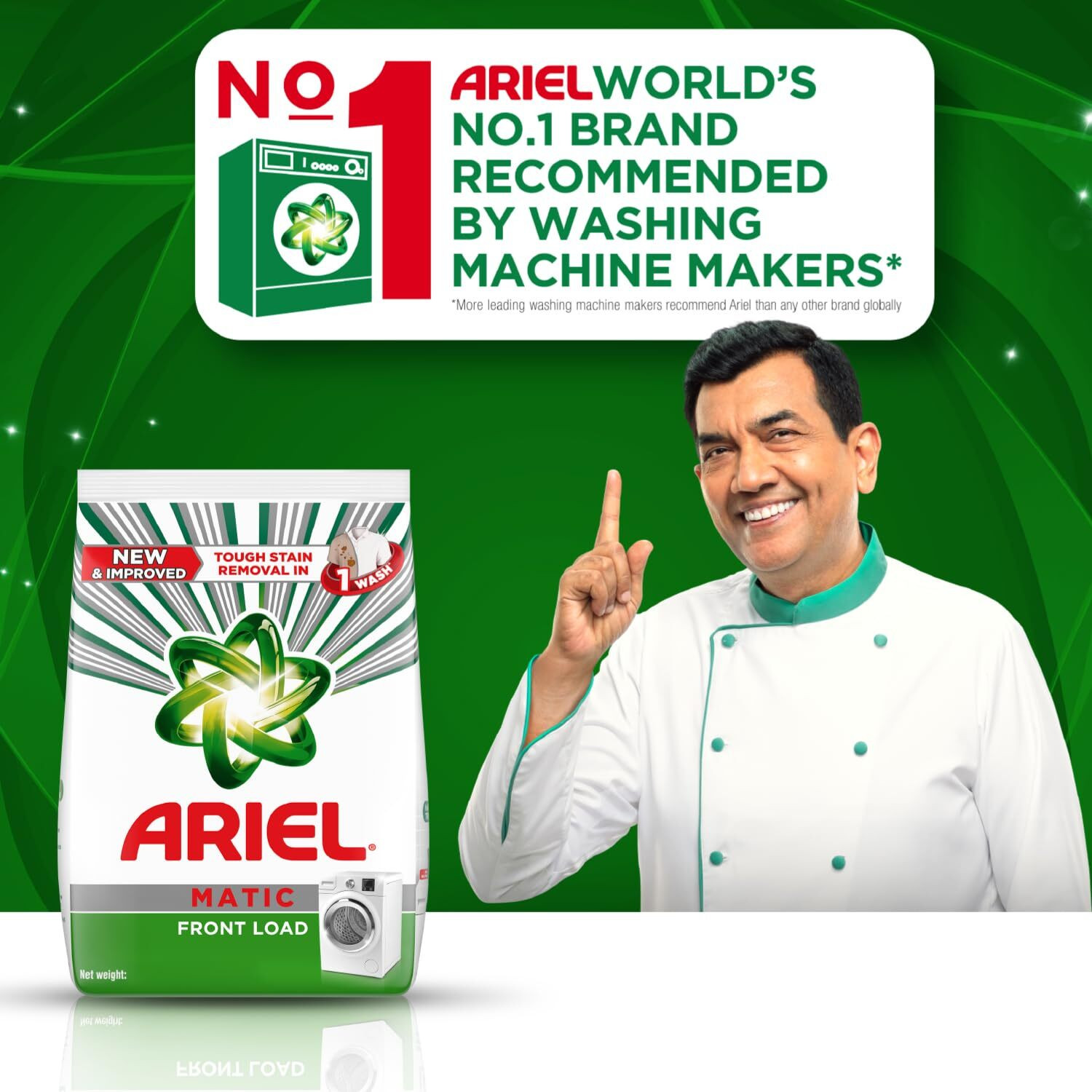 Image of Ariel Front Load - 4Kg + 2Kg Free | Powerful Stain Removal in 1 wash Detergent Powder (Fresh) (4 kg)