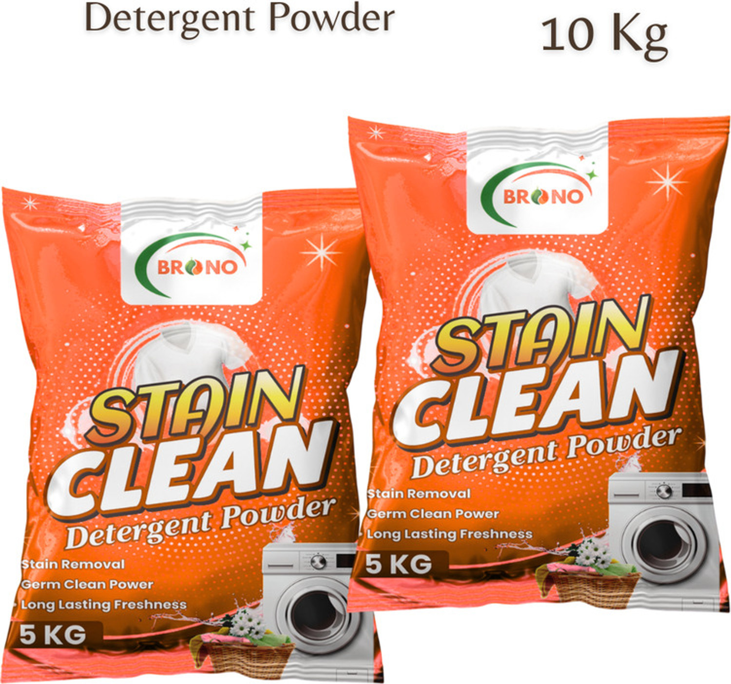 Image of Brono Quick Bright Detergent Powder | Removes Dirt | Easy Cleaning Detergent Powder (multi) (10 kg)
