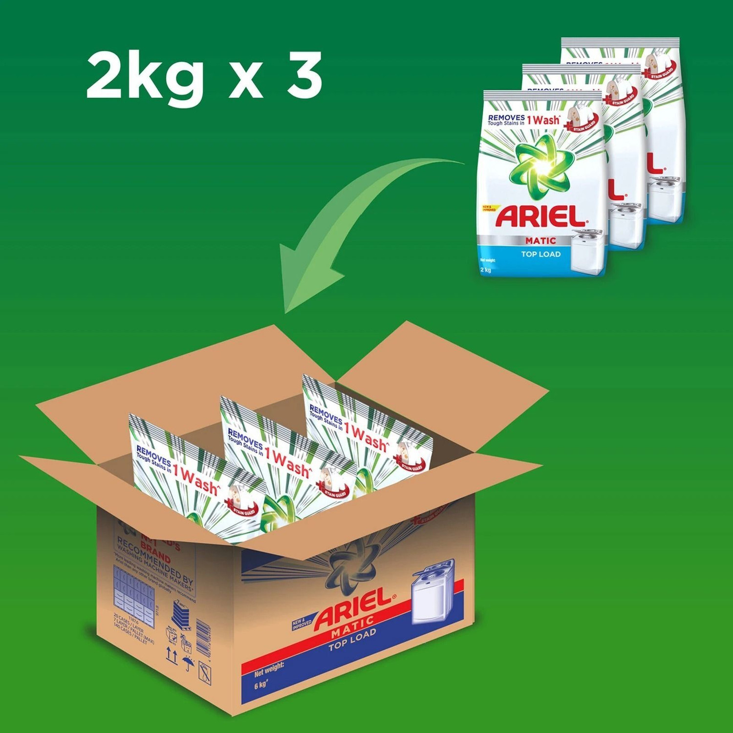 Image of Ariel Bright Care Laundry Powder Detergent Powder (6 kg)