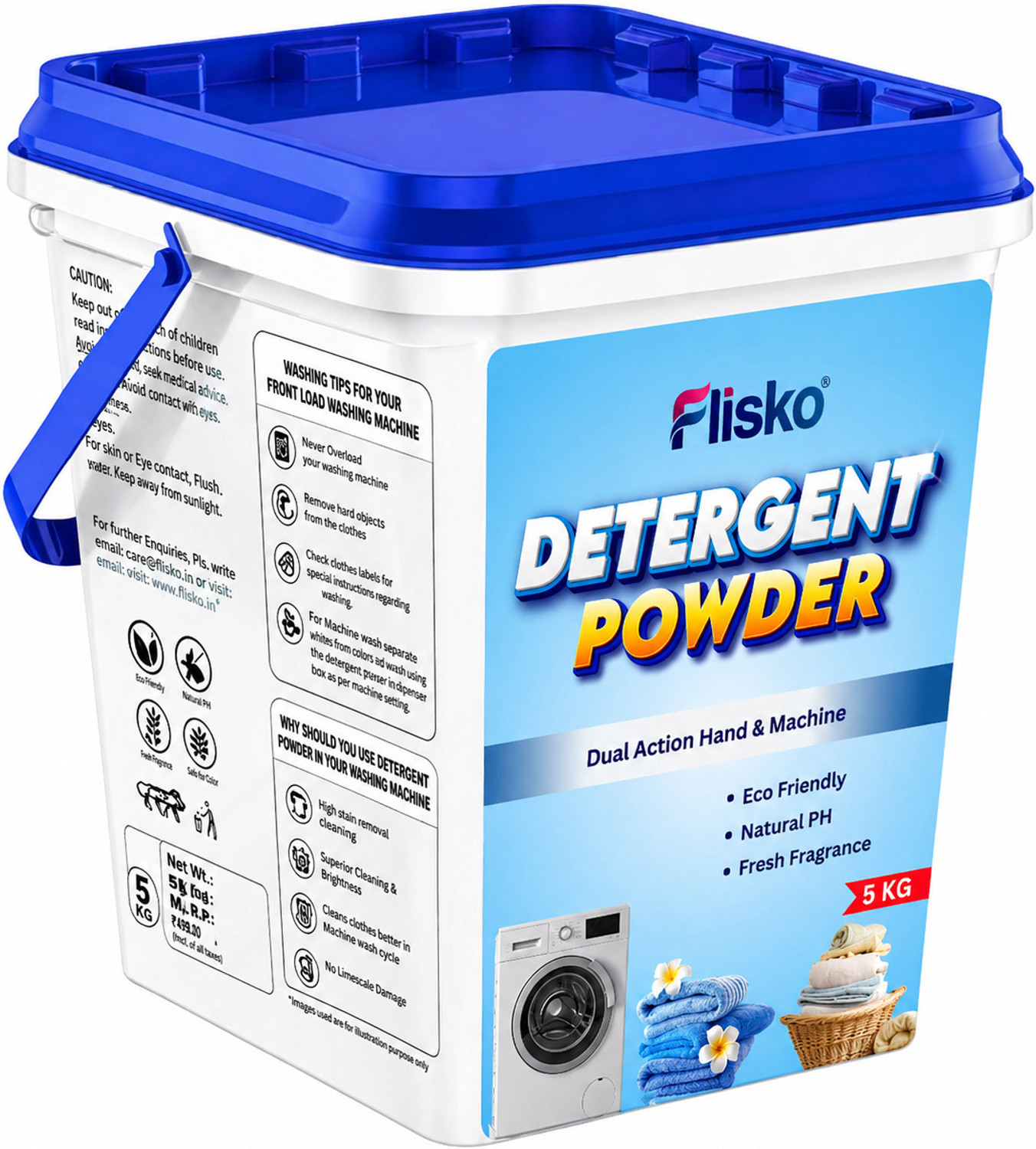 Image of Brono Quick Bright Detergent Powder | Removes Dirt | Easy Cleaning Detergent Powder (multi) (10 kg)
