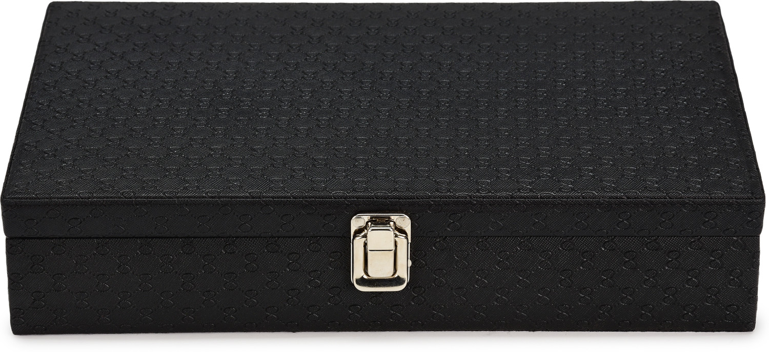 Image of Alika Royal Black Watch Case, Watch Organiser for Men`s and Women`s Watch Box (Black, Red, Holds 12 Watches)