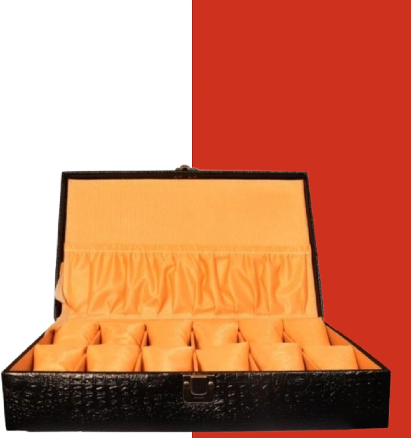 WATCHHUT Solid Black Watch Organizer for 12 Watches - Image 1