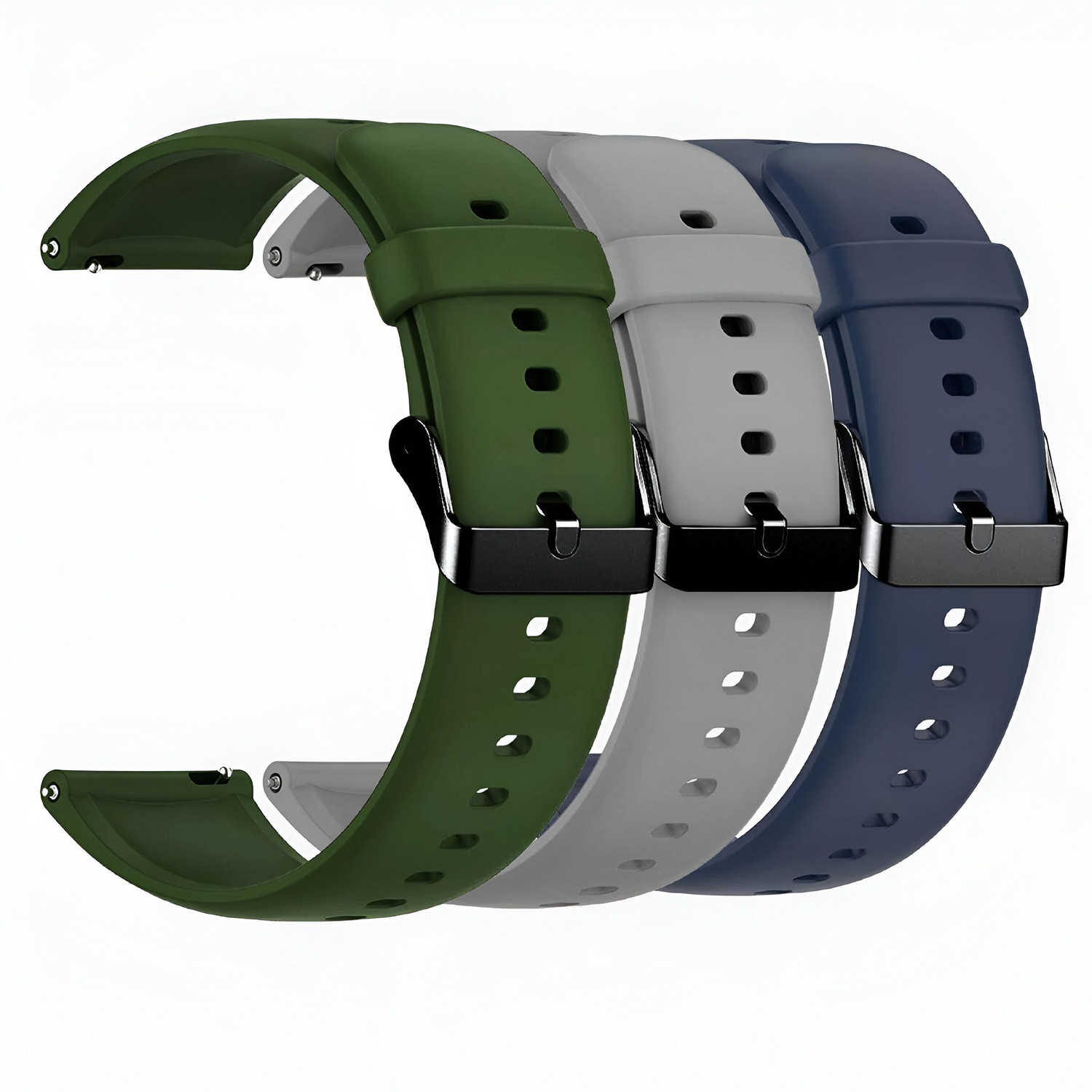 Image of CHG Soft Silicone Strap Compatible with Ambrane Wise Eon Pro 20 mm Silicone Watch Strap (Black)