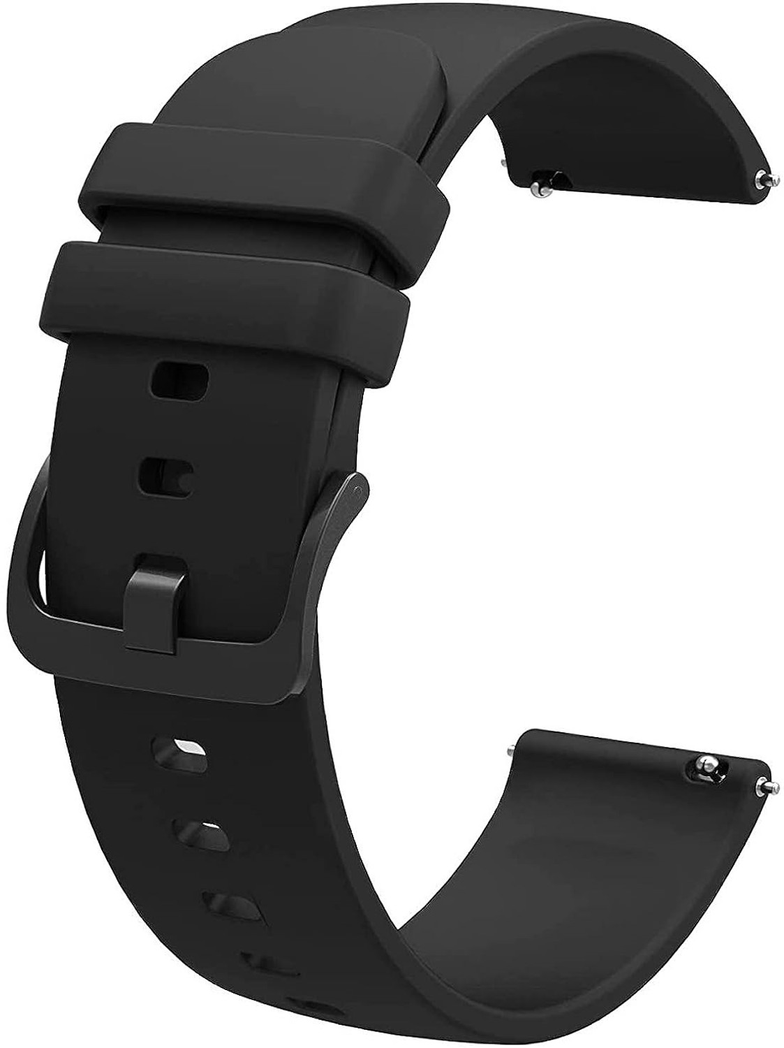 Image of CHG Soft Silicone Strap Compatible with Ambrane Wise Eon Pro 20 mm Silicone Watch Strap (Black)