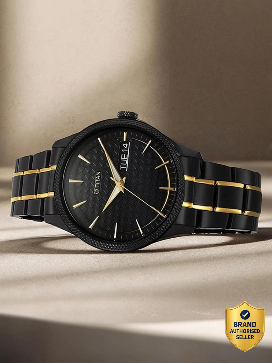 Titan Regalia Opulent Black Dial Black & Gold Watch - Men - Image 6