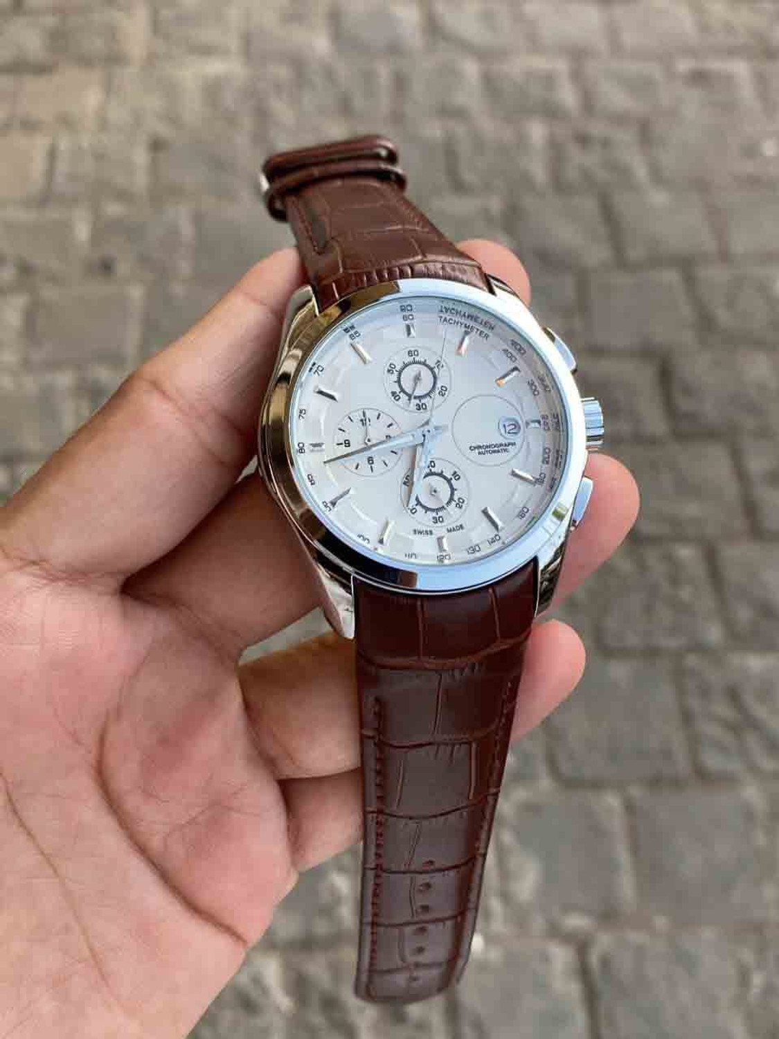 Image of Forum Analog Watch - For Men Chronograph Leather Watch