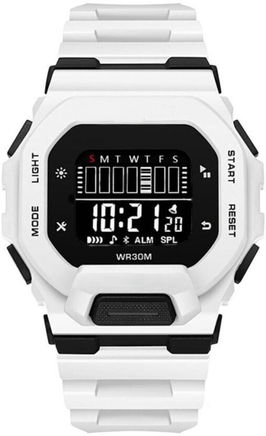 Image of Alix Stainless Steel Silver and Black Two Tone Strap with square skeleton dial Analog Watch - For Men AL2914 Automatic Square Dial