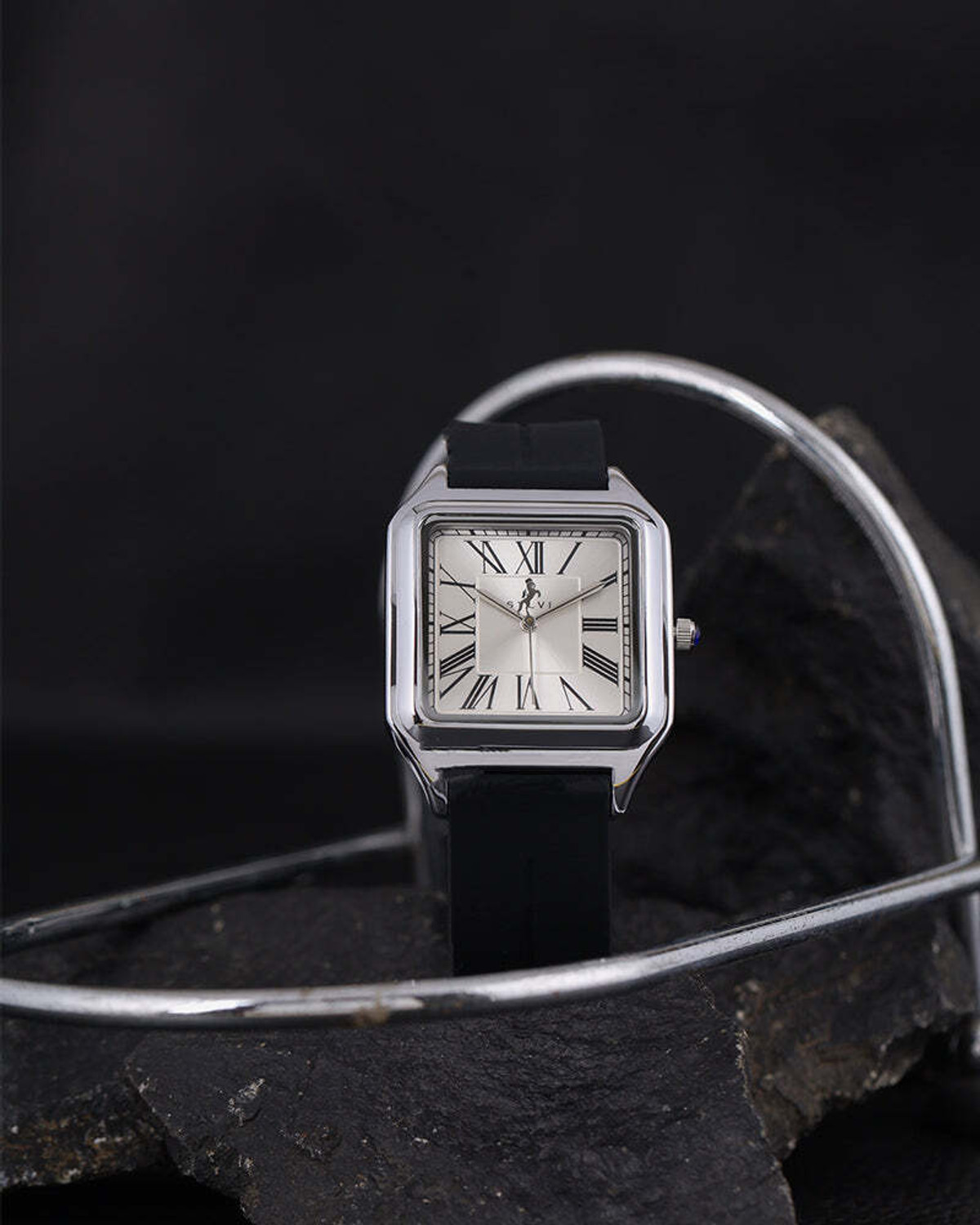 Image of Sylvi SY-1037-OPUS-SILICONE Analog Watch - For Men Opus Black Silicone Strap Watch for Men