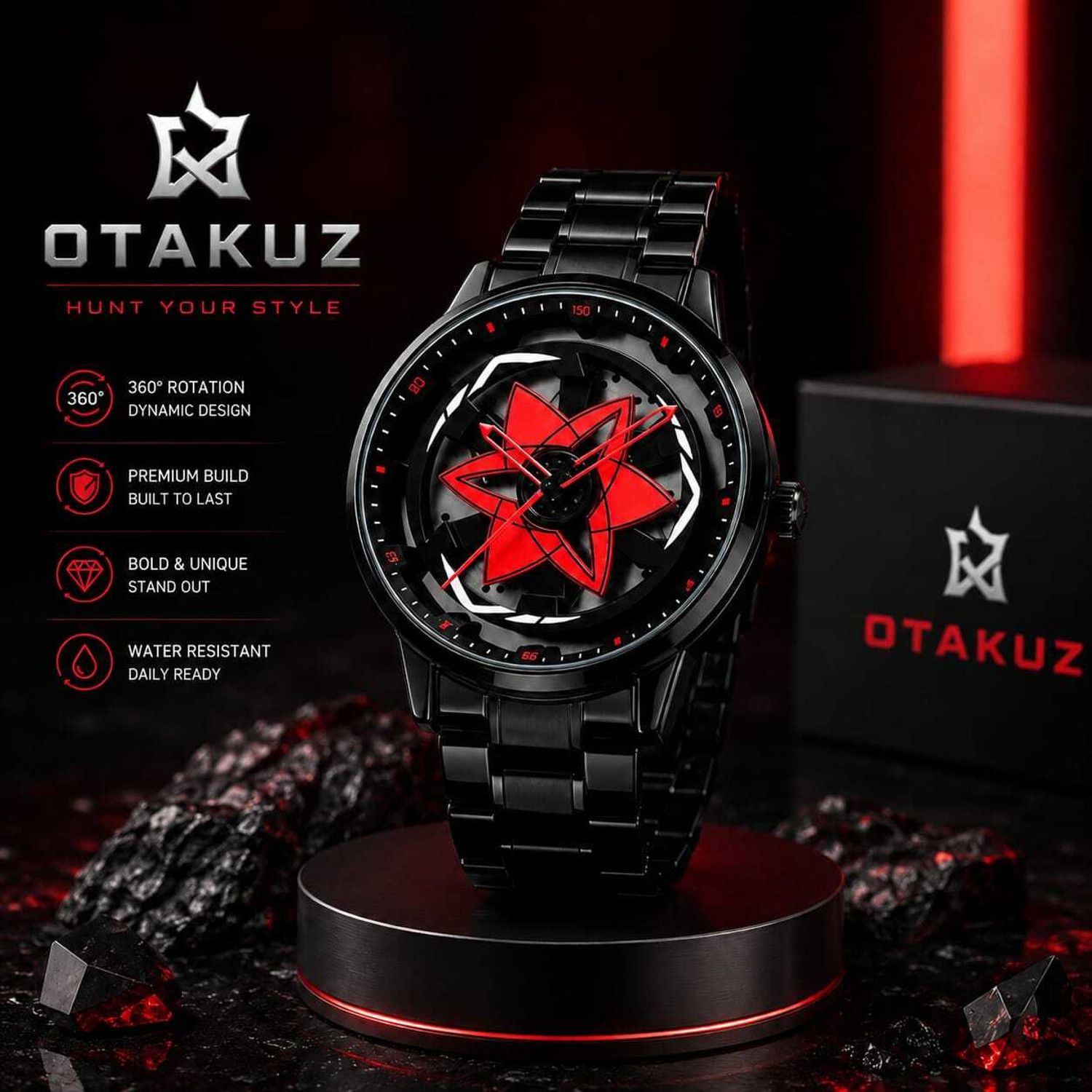 Otakuz Sharingan Itachi Wheel Watch for Men - Image 1