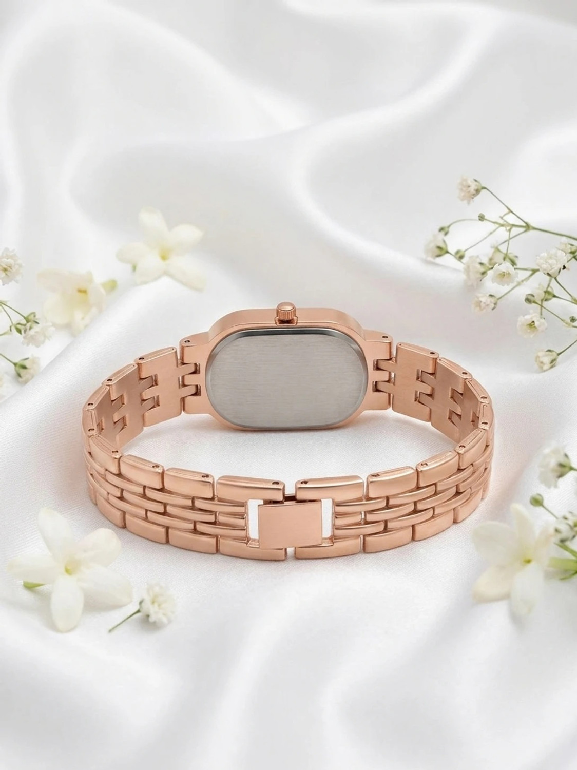 Image of KILLER Capsul Shape Rose gold watch03 Analog Watch - For Women Women Copper Analogue Watch with Emerald Green Oval Dial