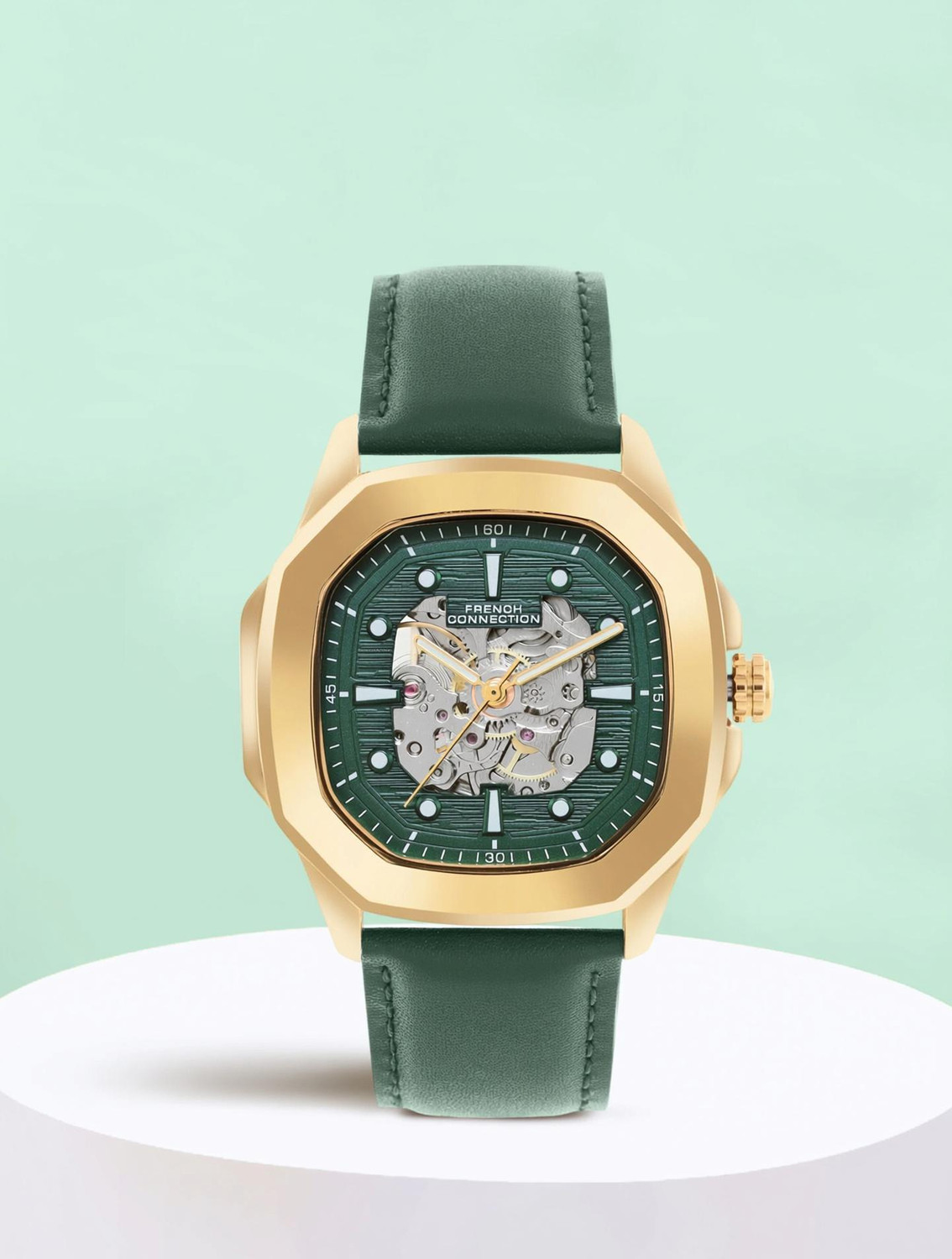 French Connection Automatic Watch for Men | Green Dial | Classic & Premium Design" Analog Watch - For Men