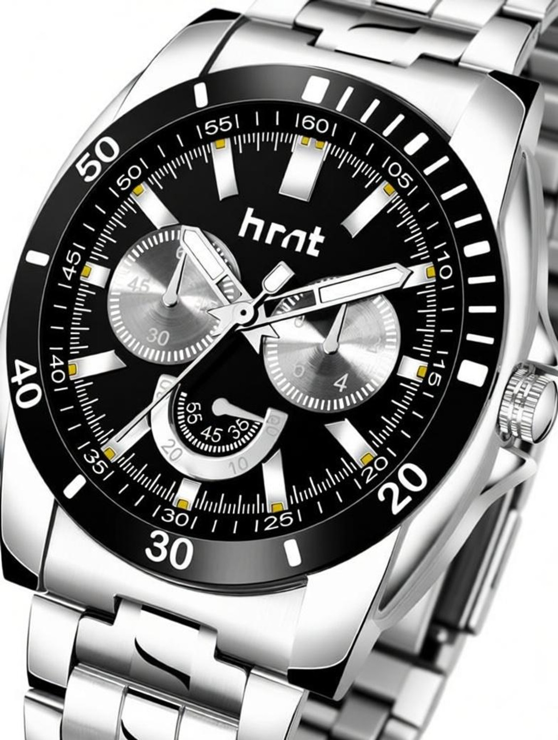 Image of ShopGlobal Chronograph Steel Chain Watch & Black Water Resistant Branded & Company Watch Analog Watch - For Men