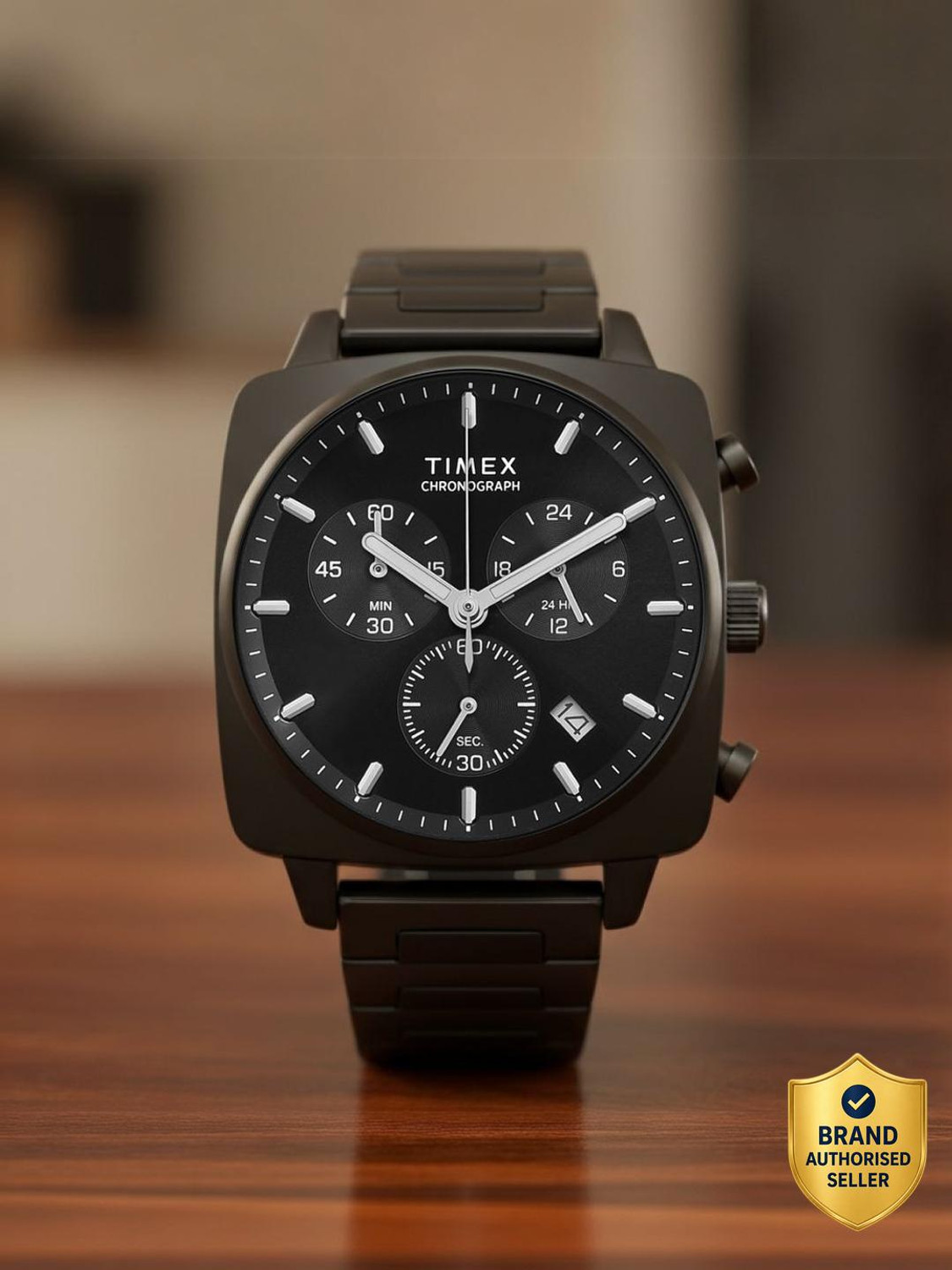 Image of NAVIFORCE Full Black Dial and Stainless Steel Strap Analog Watch - For Men NF9206 Stylish Date Display