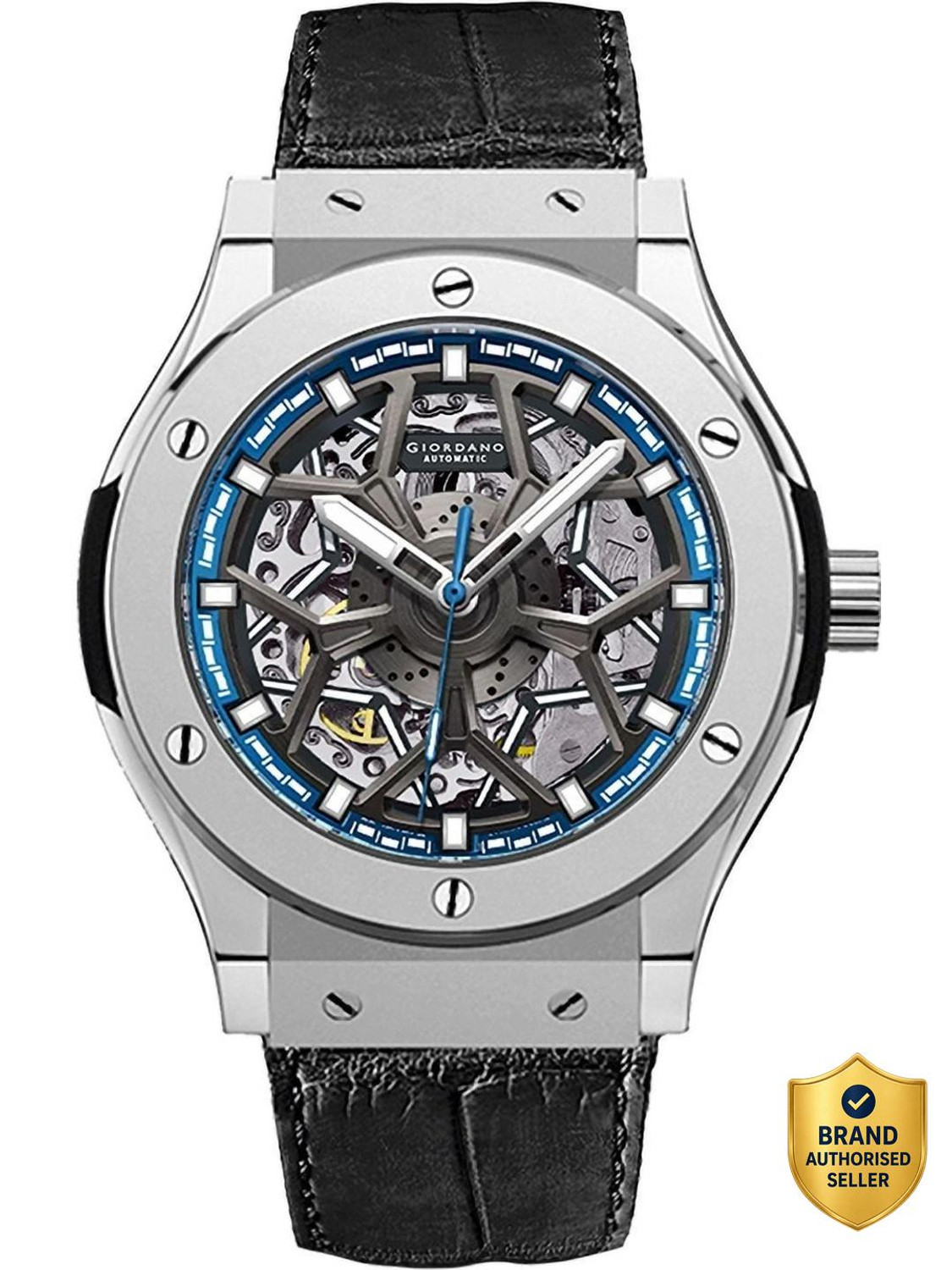 Image of FENlX Skeleton Dial Analog Men's Watch with Silicone Strap Analog Watch - For Men Fw - 109 ( Grey )