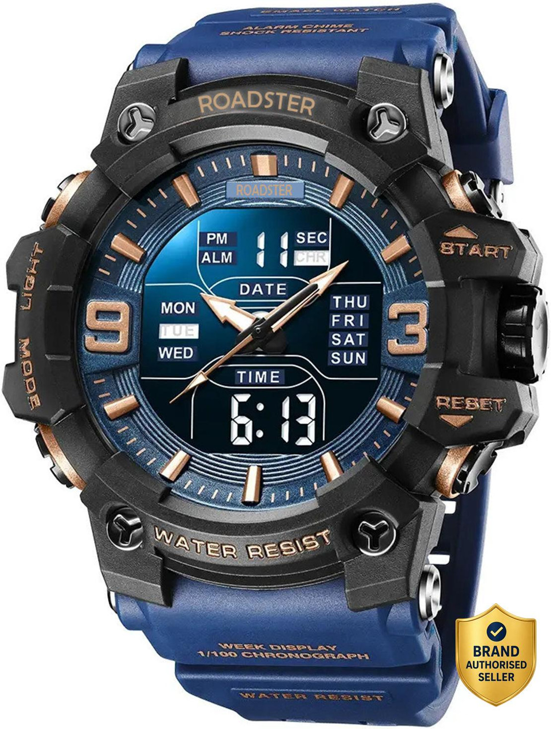 Image of Roadster Waterproof Multi-Functional Wrist Analog-Digital Watch - For Men 100836346