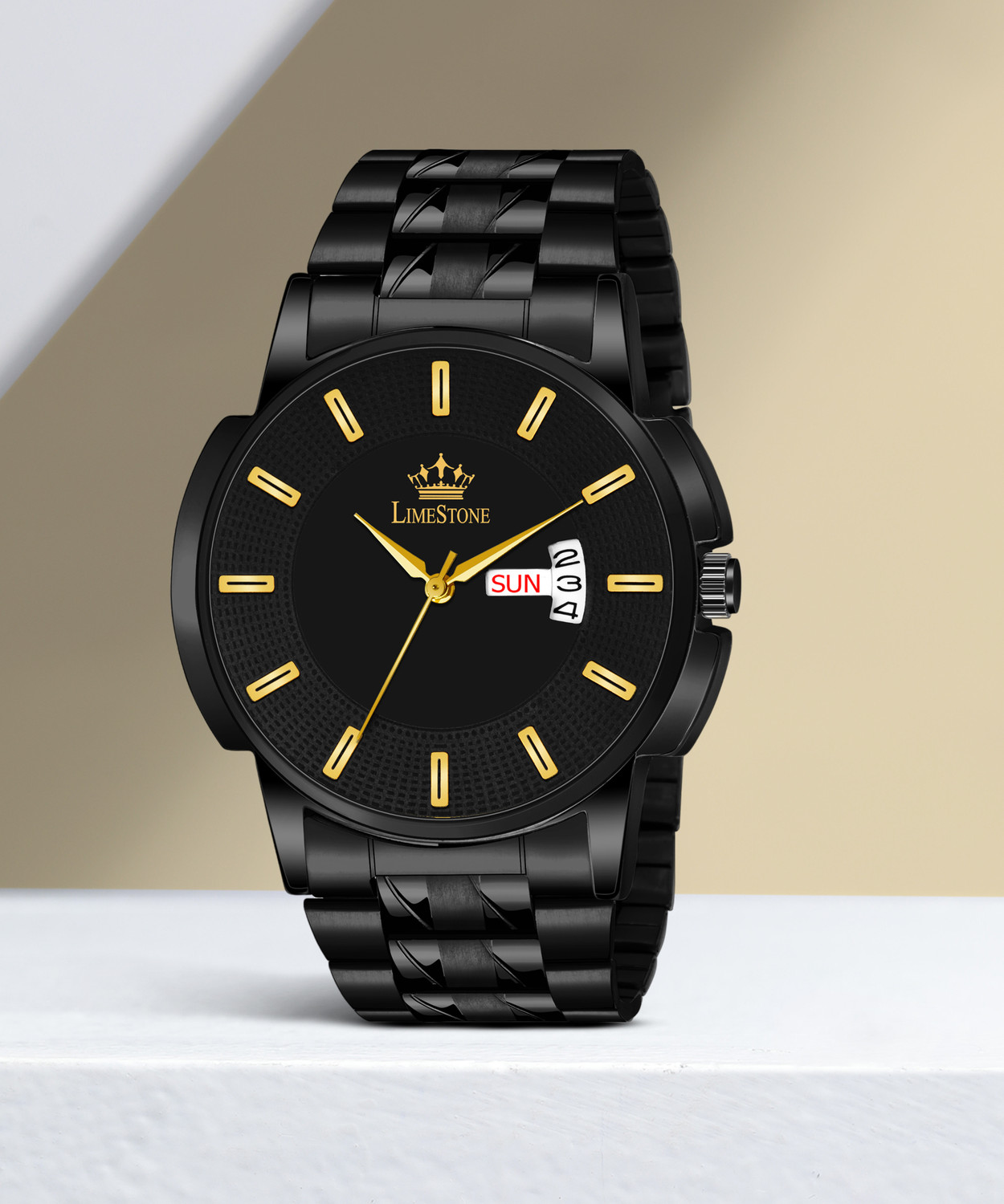 Image of Kitcone Analog Watch - For Men MENS WATCHES WATCHES FOR MENS LATEST STYLISH GOLDEN METAL DIAMOND STUDDED -dmj1