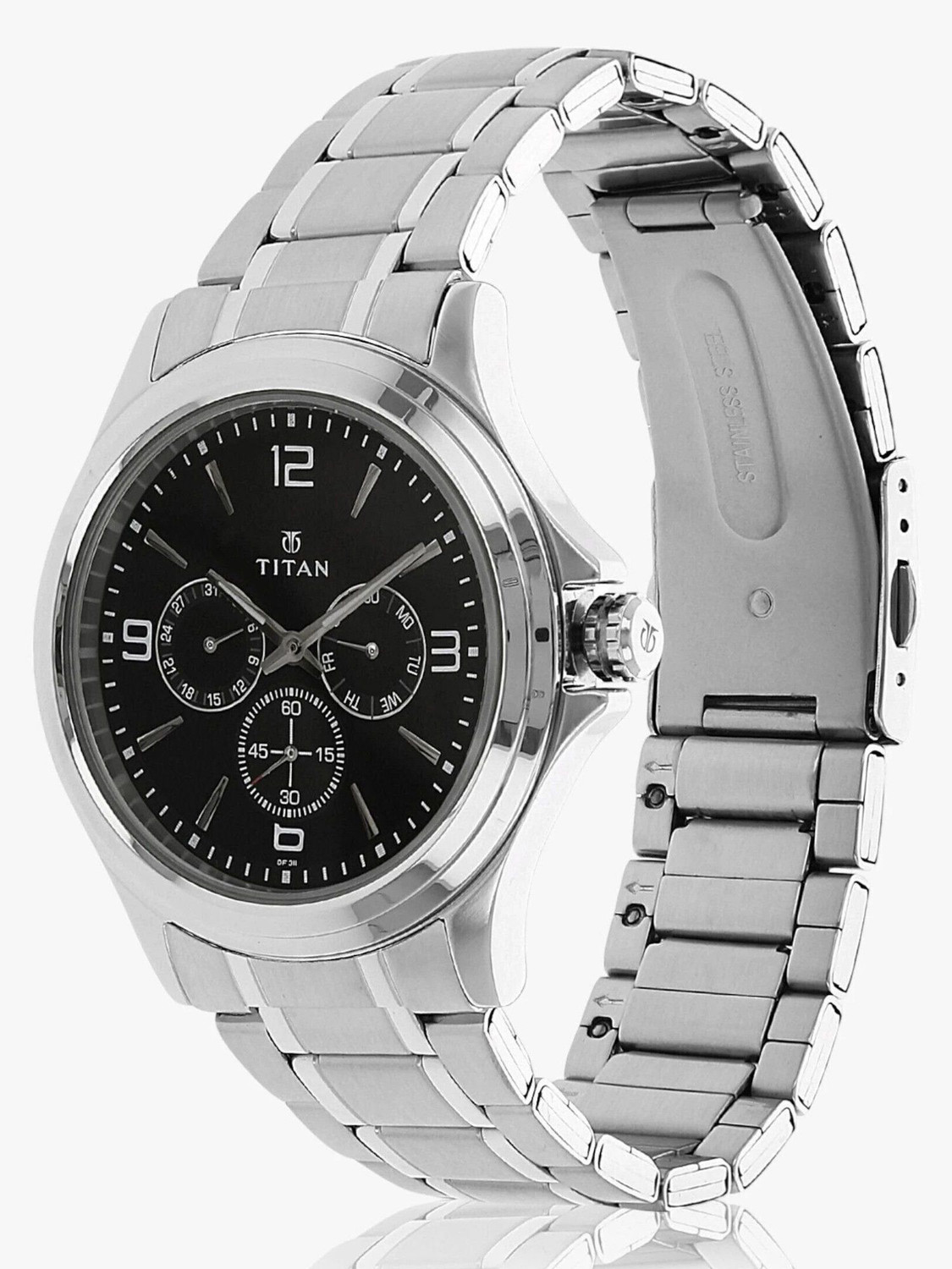 Titan Eco Multifunction Black Dial Silver Stainless Steel Watch - Image 6