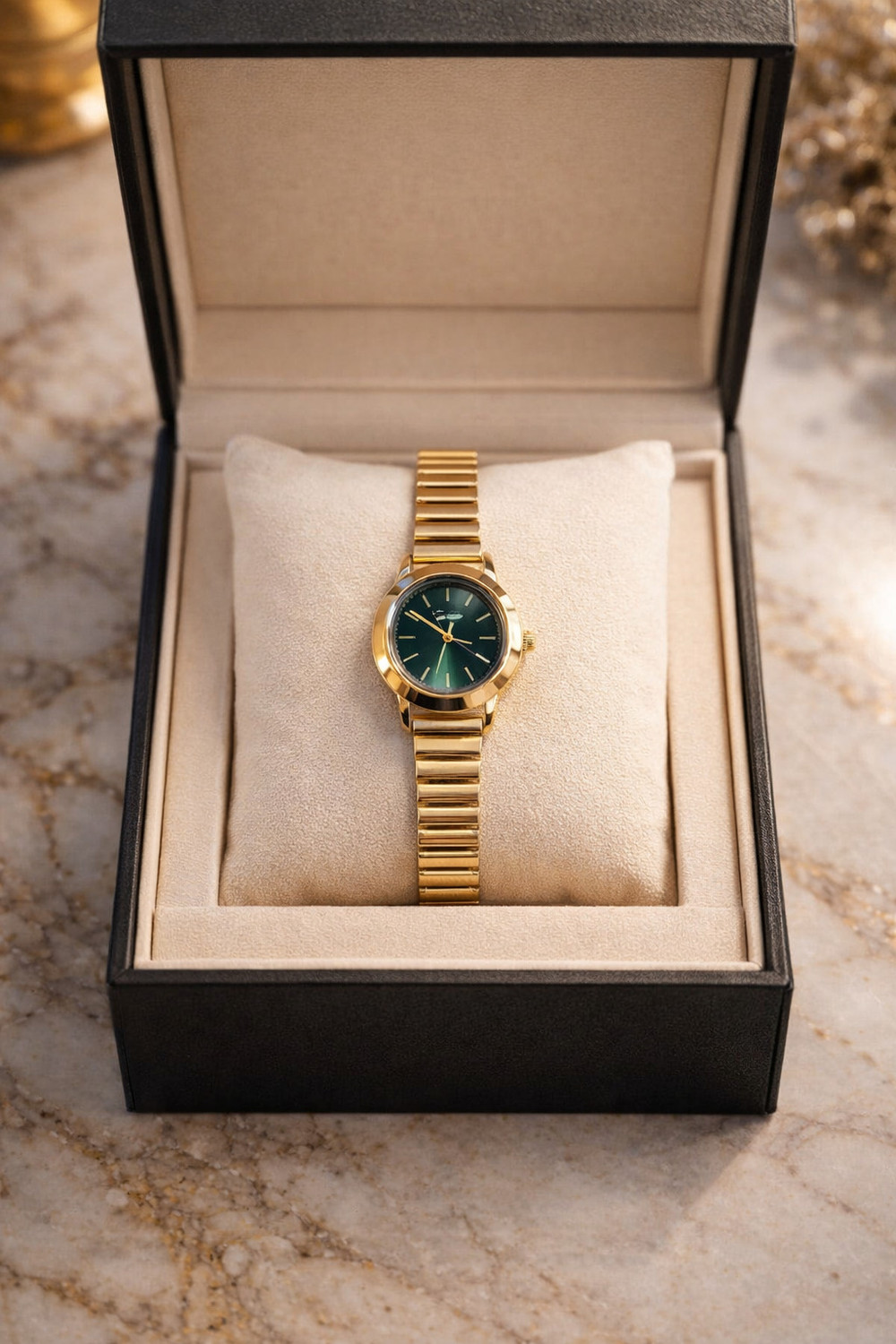 Image of TheHotPickz Vintage Watch Analog Watch - For Women Vintage Gold Chain Strap Women's Watch with Green Dial
