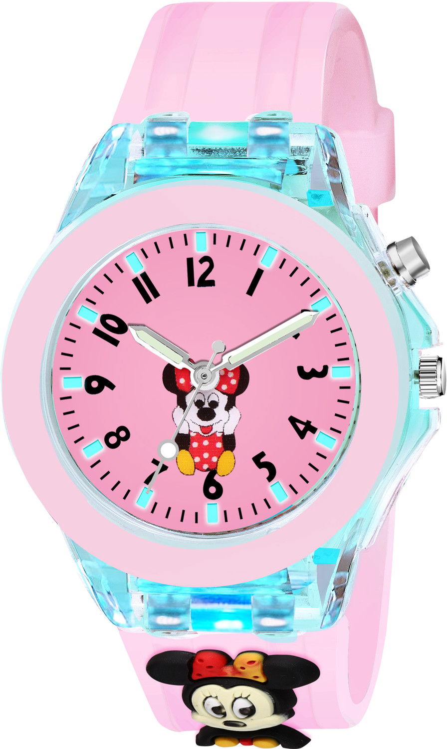 Image of MAAN INTERNATIONAL Kids Butterfly Fantasy Cartoon LED Light Purple Silicone Strap Analog Watch - For Boys & Girls BF-PURPLE