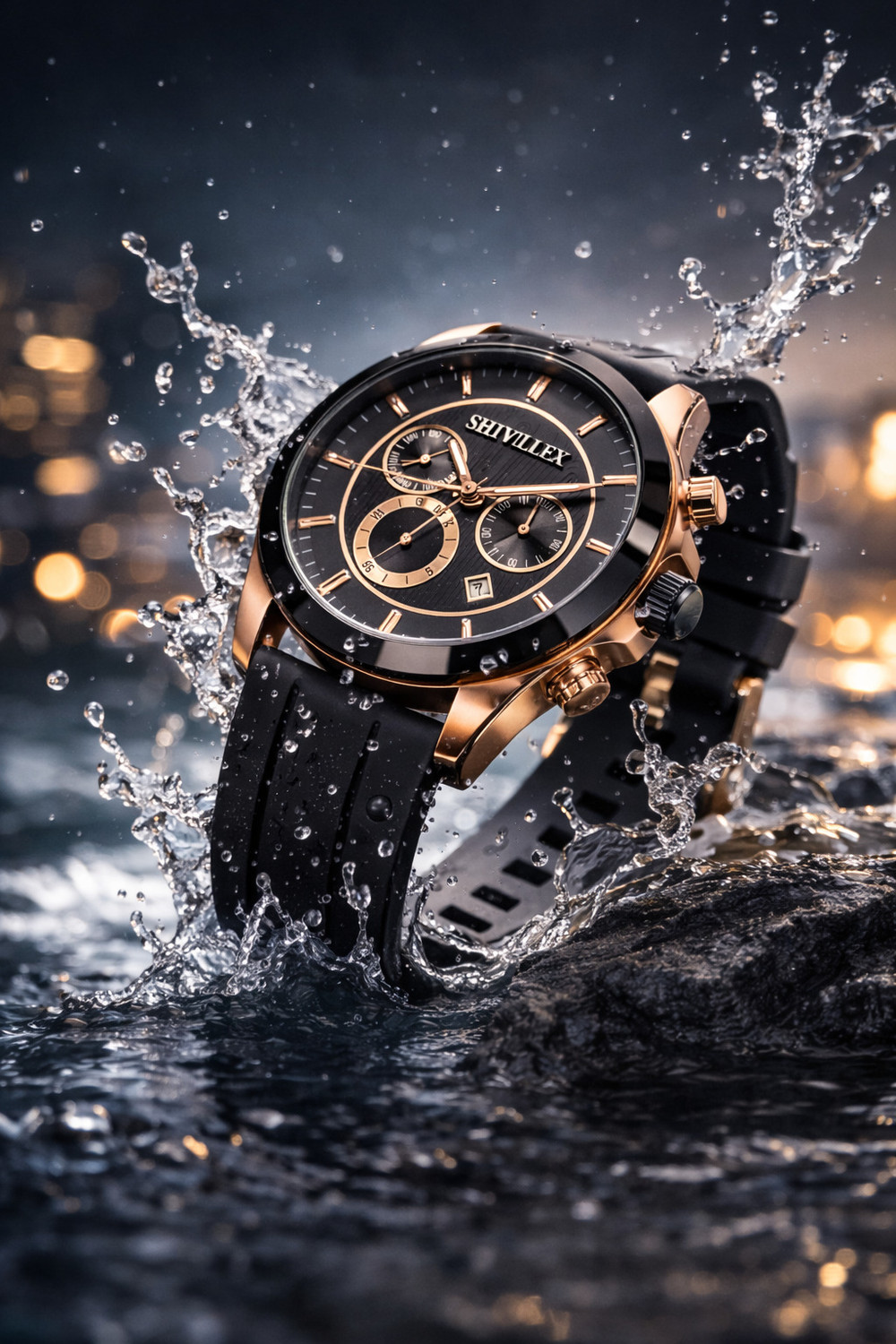 Image of MAAN INTERNATIONAL Noir Motion Stylish Designer Premium Dual Dial With Silicone Strap Analog Watch - For Men NM-GREY-005