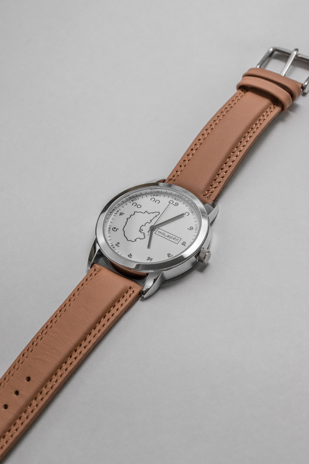 Image of Amruthaghalige Kannada watch Analog Watch - For Men BW000107 Tan Silver