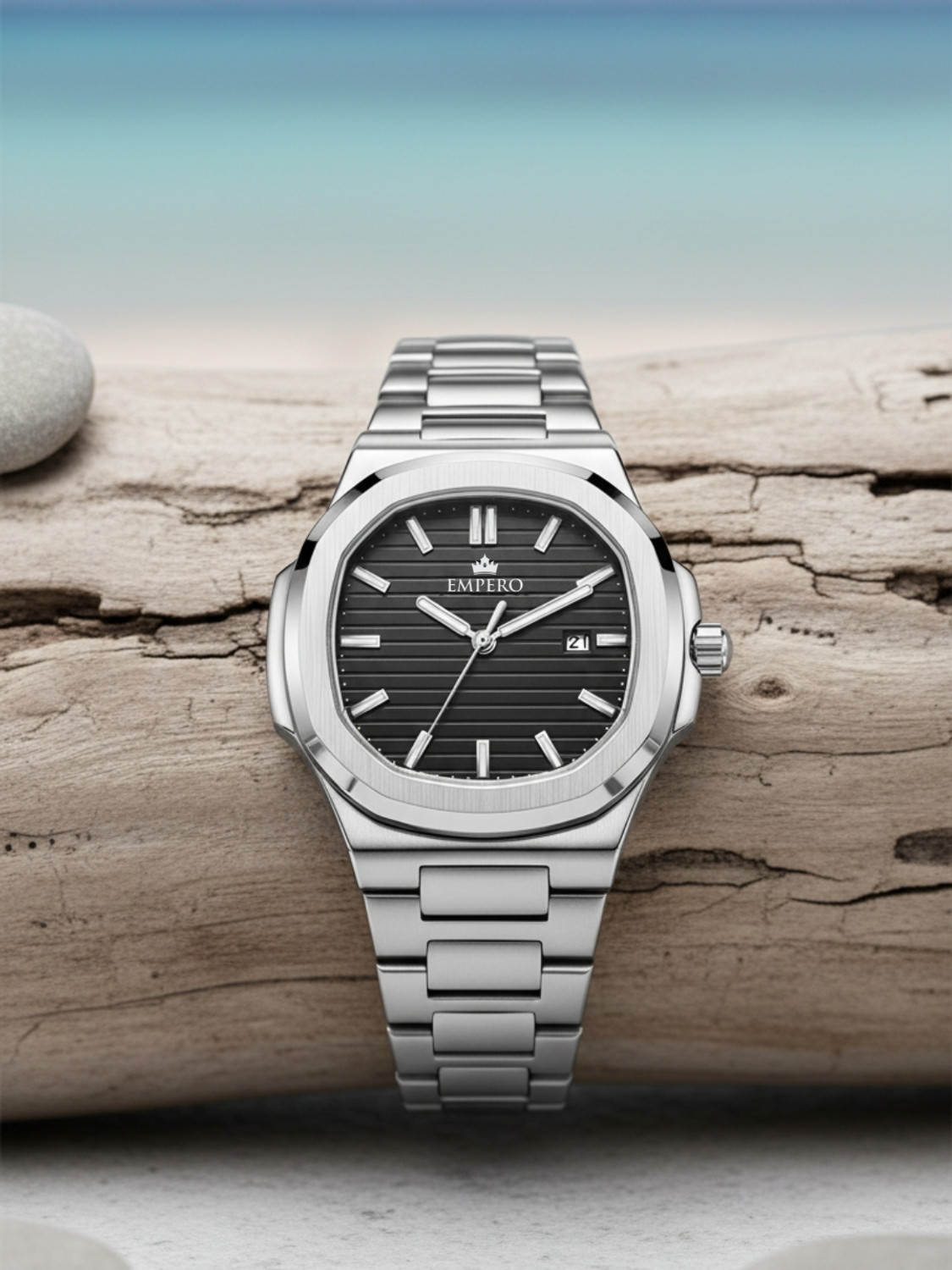 EMPERO EAB217 Black Dial Silver Stainless Steel Men's Watch - Image 6